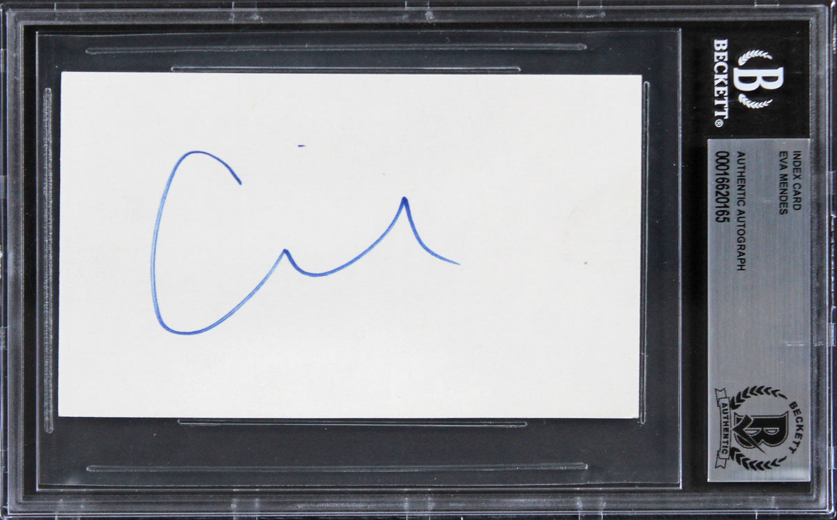 Eva Mendes Hitch Authentic Signed 3x5 Index Card Autographed BAS Slabbed