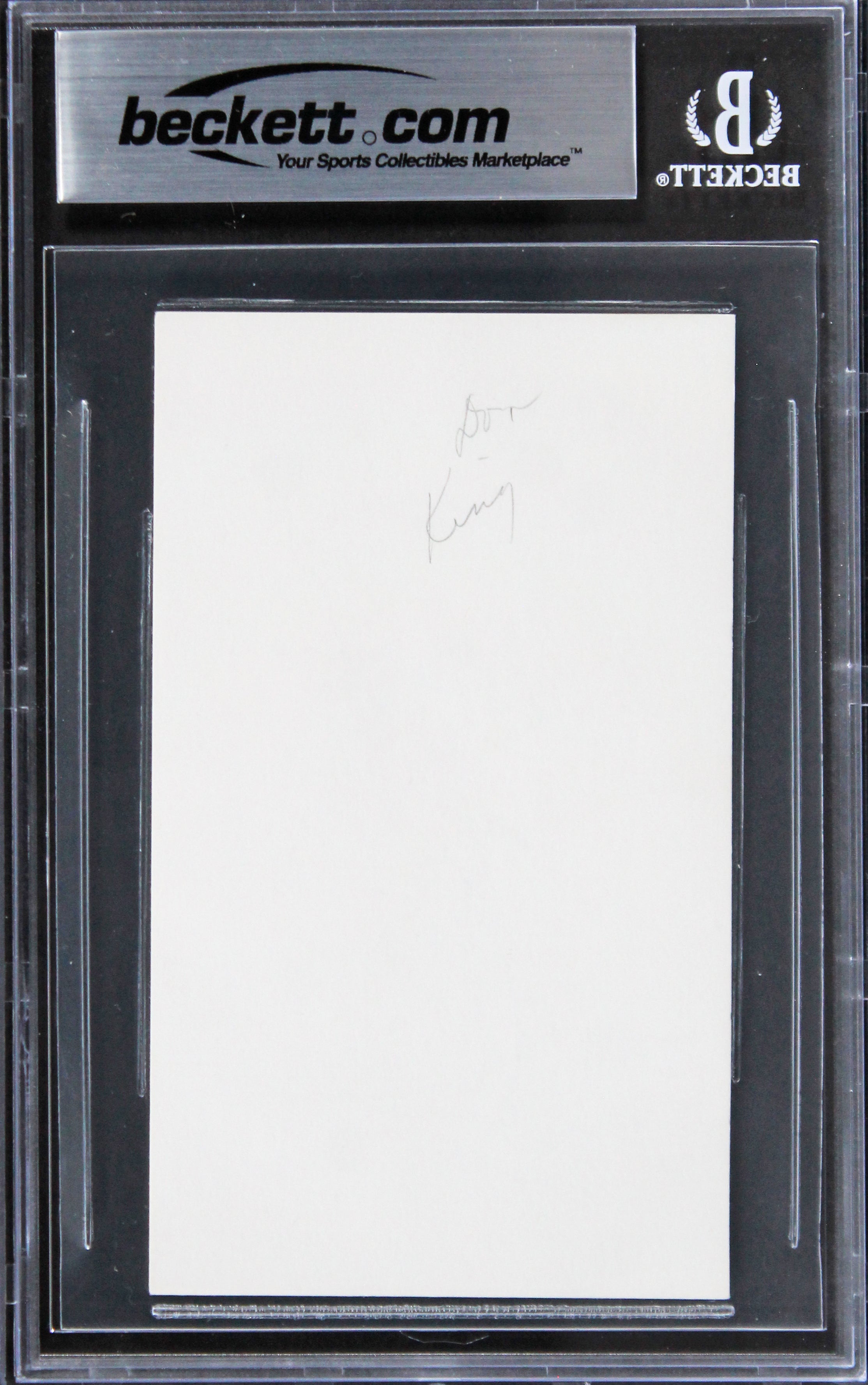 Boxing Don King Authentic Signed 3x5 Index Card Autographed BAS Slabbed
