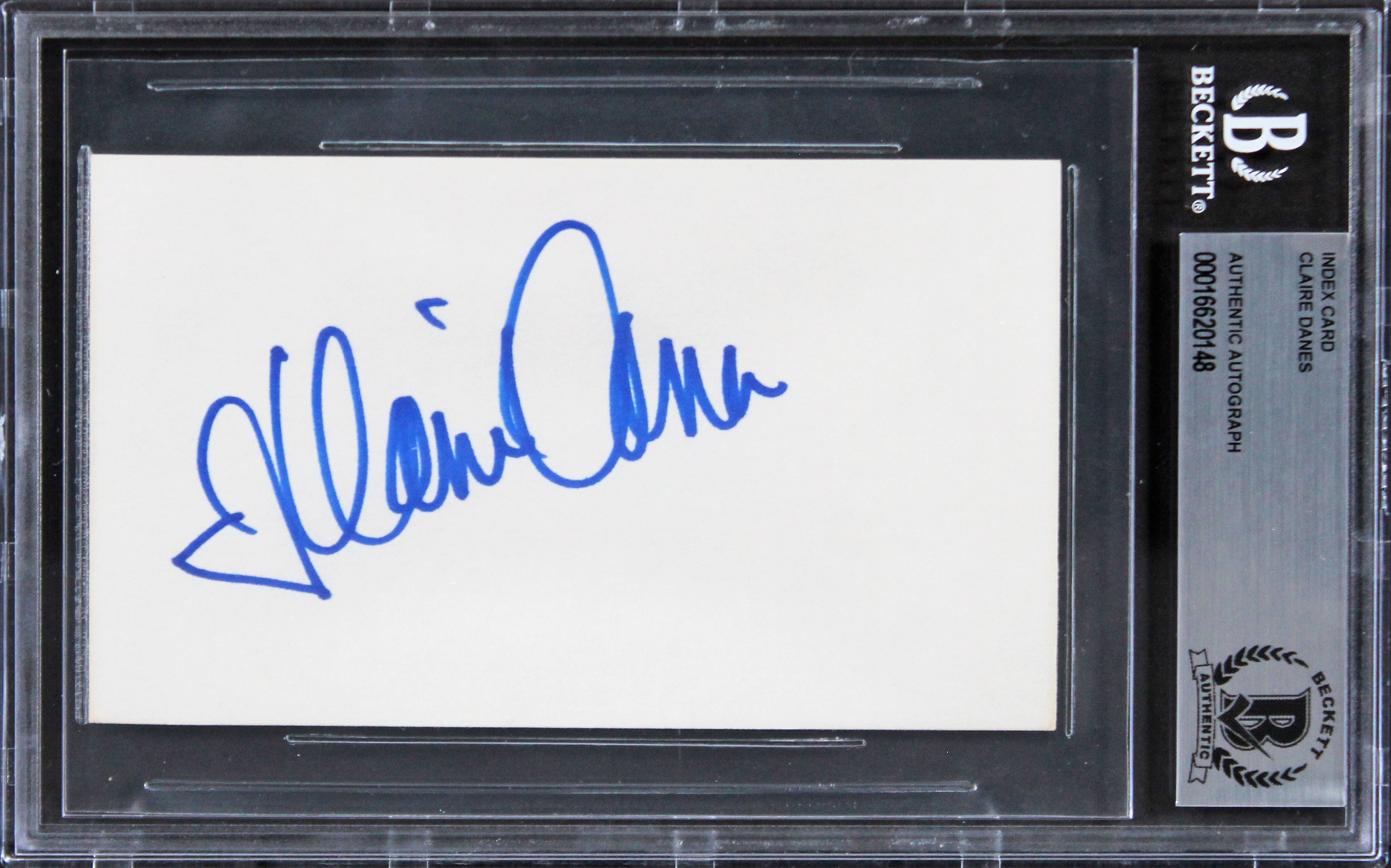 Claire Danes My So-Called Life Authentic Signed 3x5 Index Card BAS Slabbed