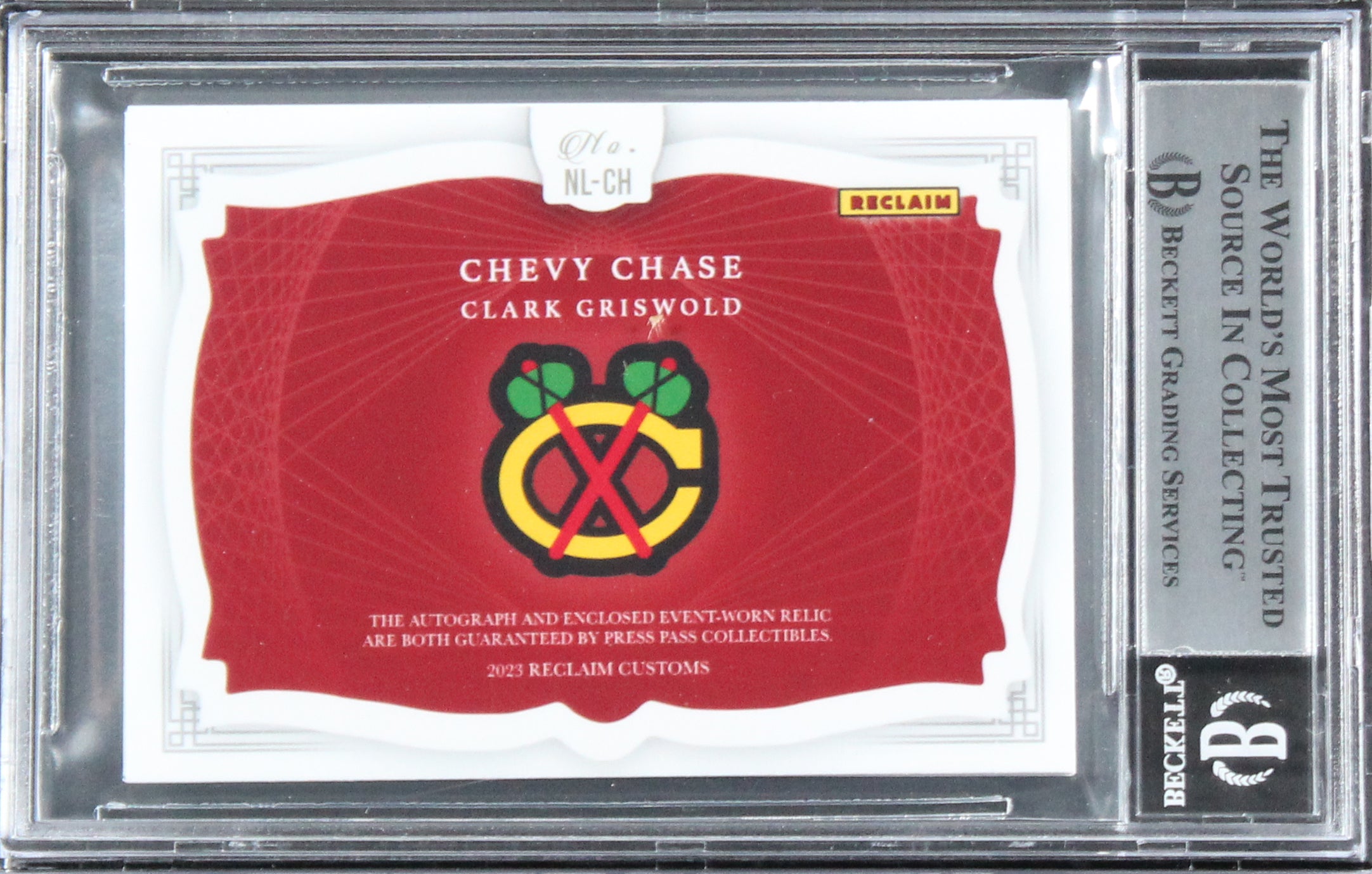 Chevy Chase Christmas Vacation Signed Custom Relic Card BAS Slab #7/10 #16567403