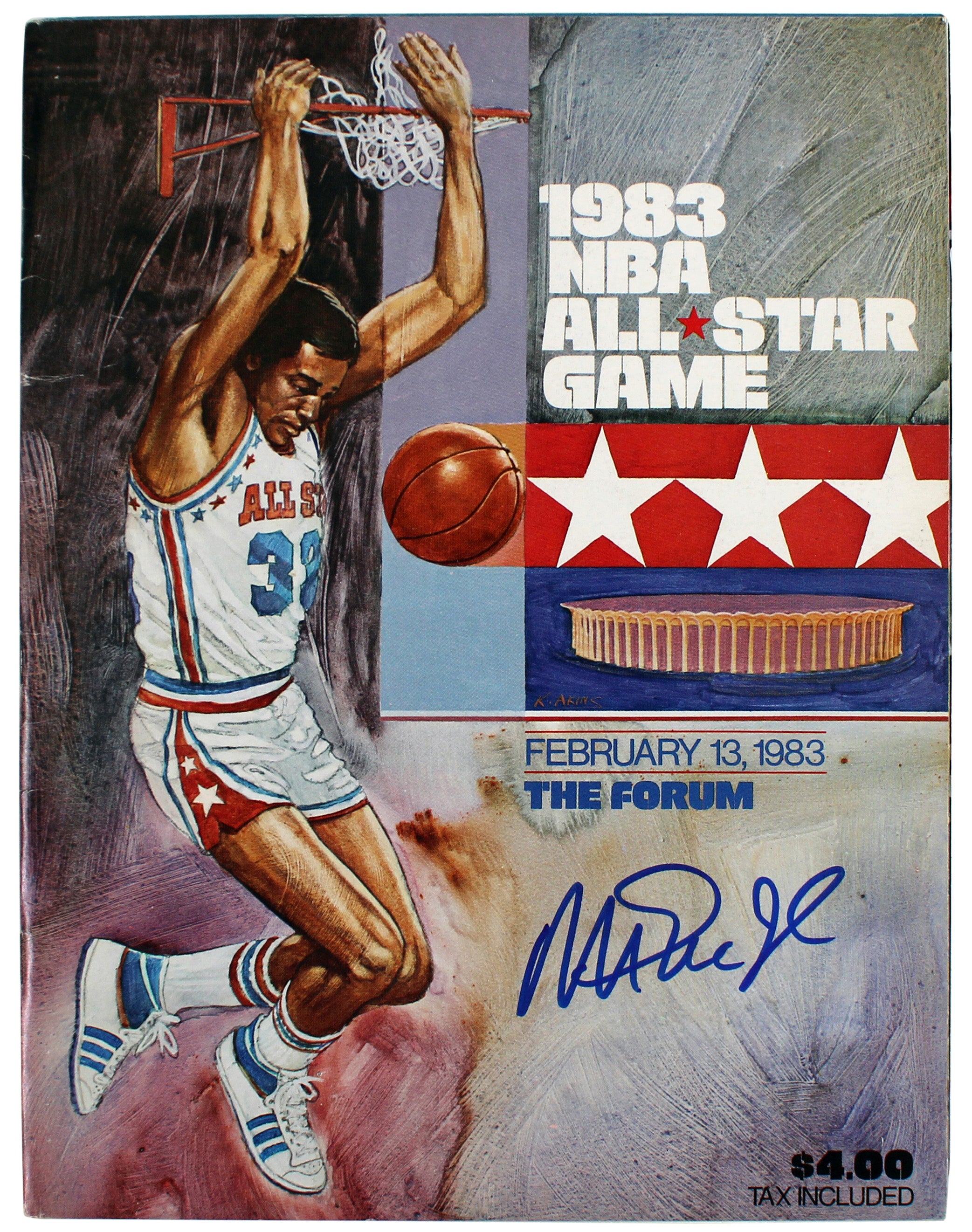 Lakers Magic Johnson Signed 1983 NBA All Star Game Program BAS Witness #WN87433