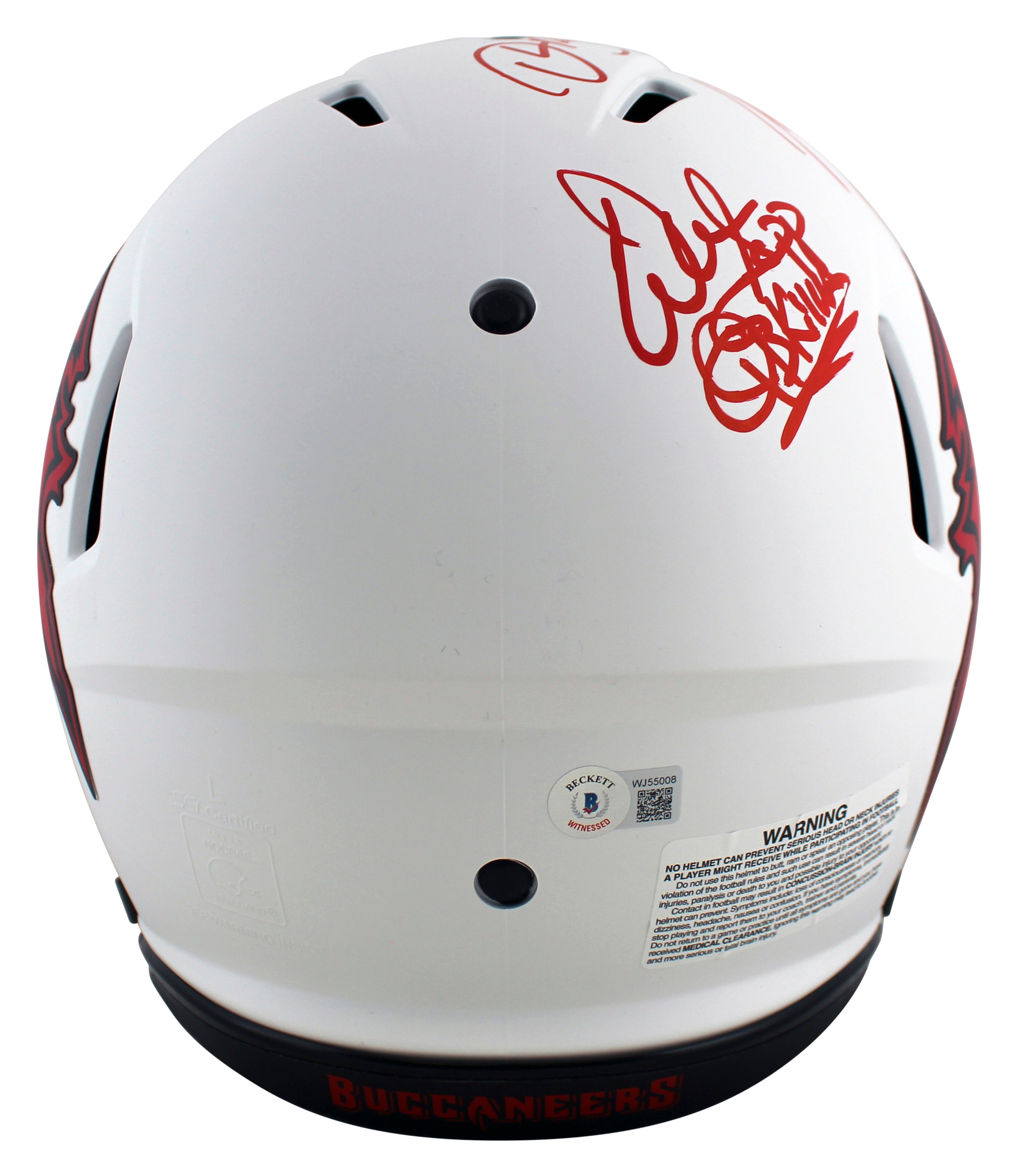 Buccaneers (3) Sapp, Brooks & Lynch Signed Lunar F/S Speed Proline Helmet BAS