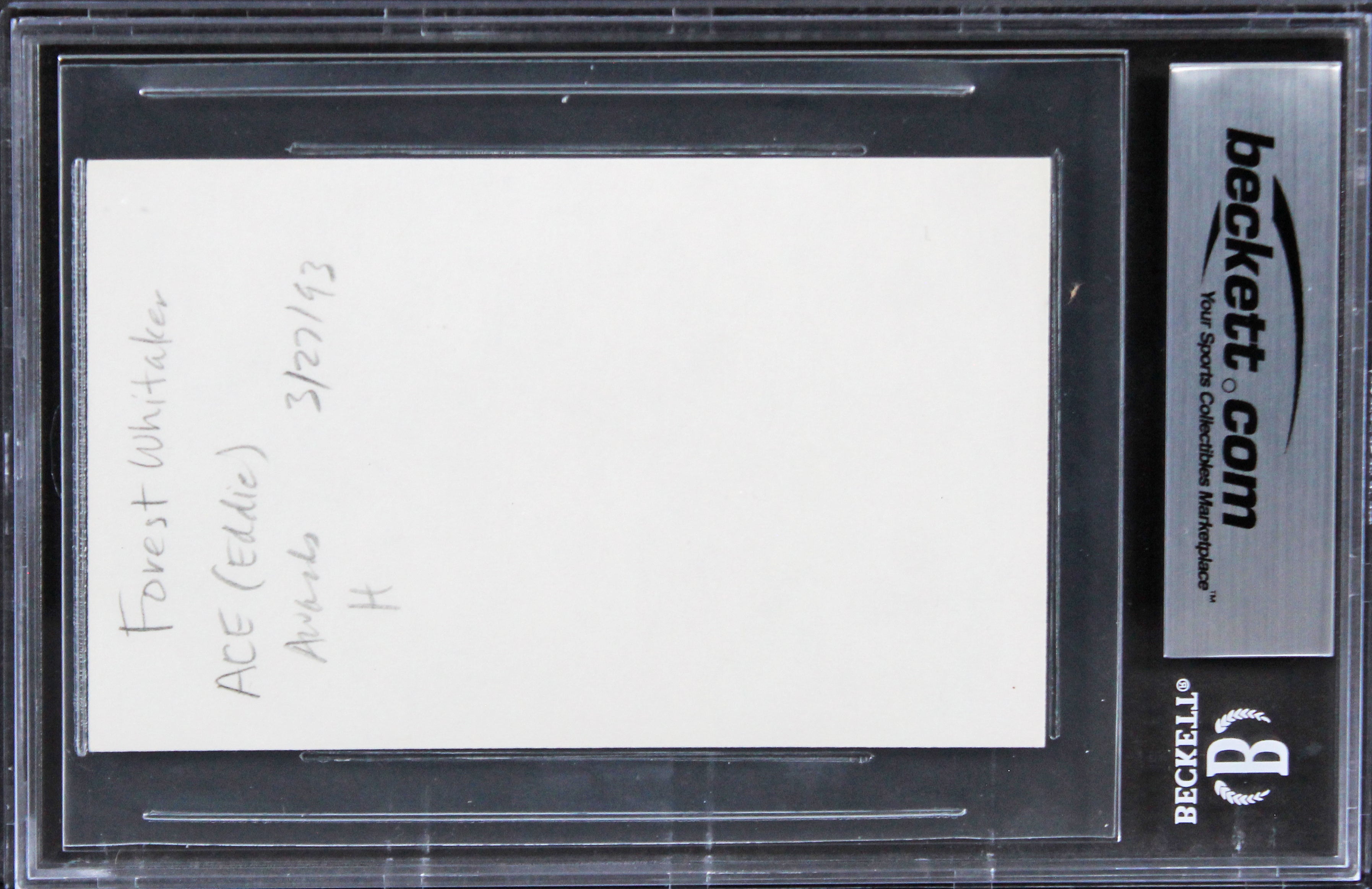 Forest Whitaker The Butler Authentic Signed 3x5 Index Card BAS Slabbed 1