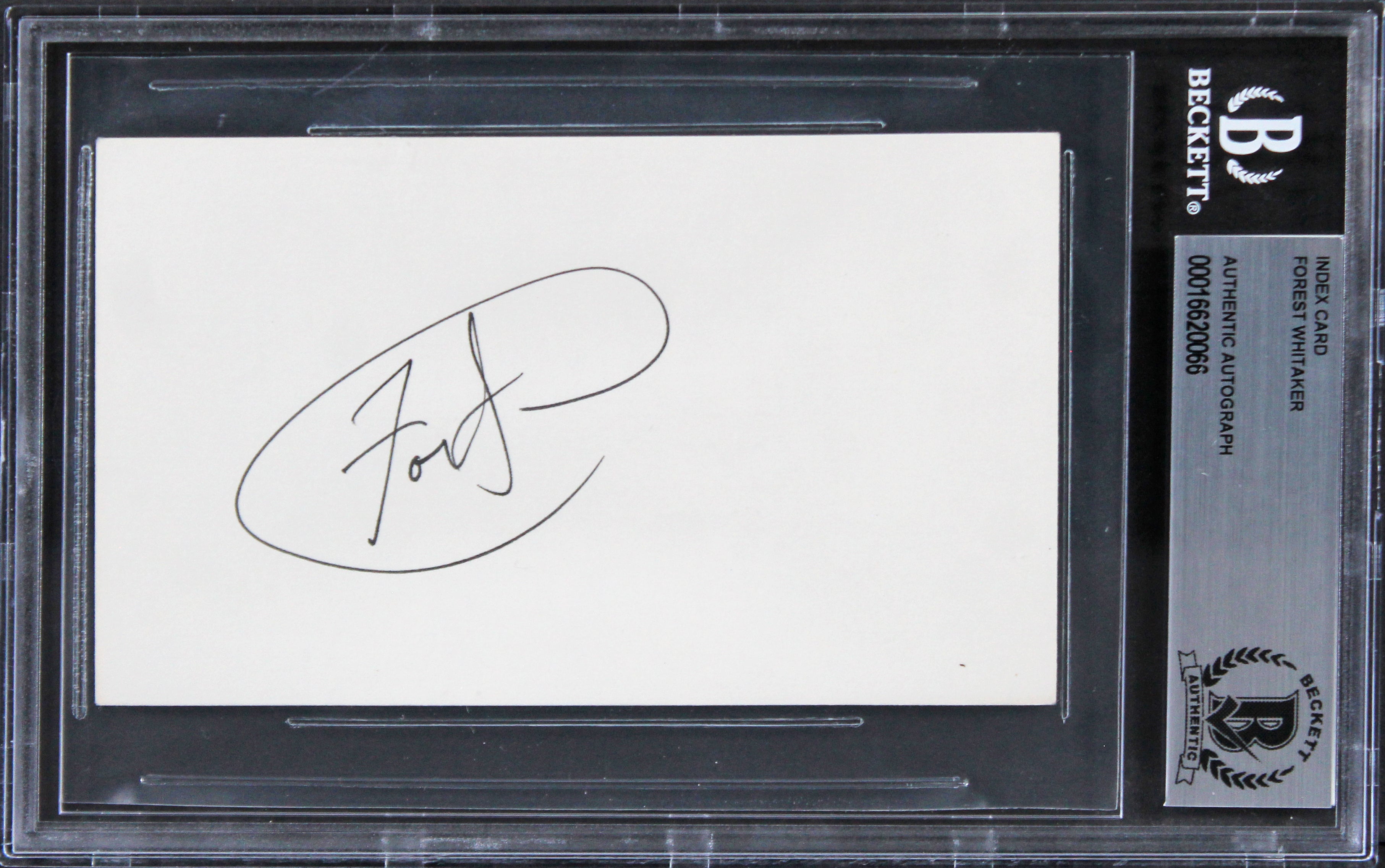 Forest Whitaker The Butler Authentic Signed 3x5 Index Card BAS Slabbed 3