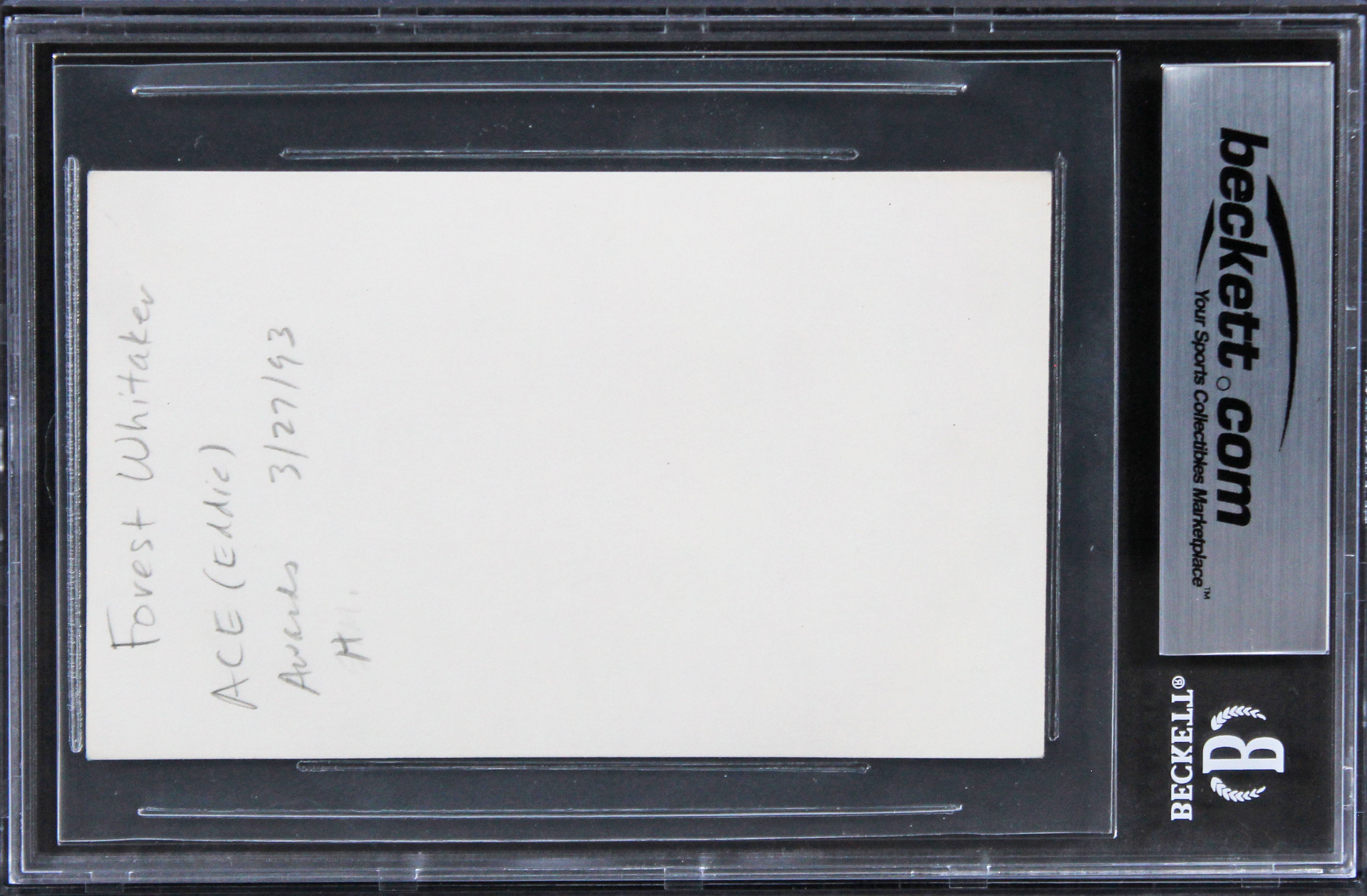 Forest Whitaker The Butler Authentic Signed 3x5 Index Card BAS Slabbed 3