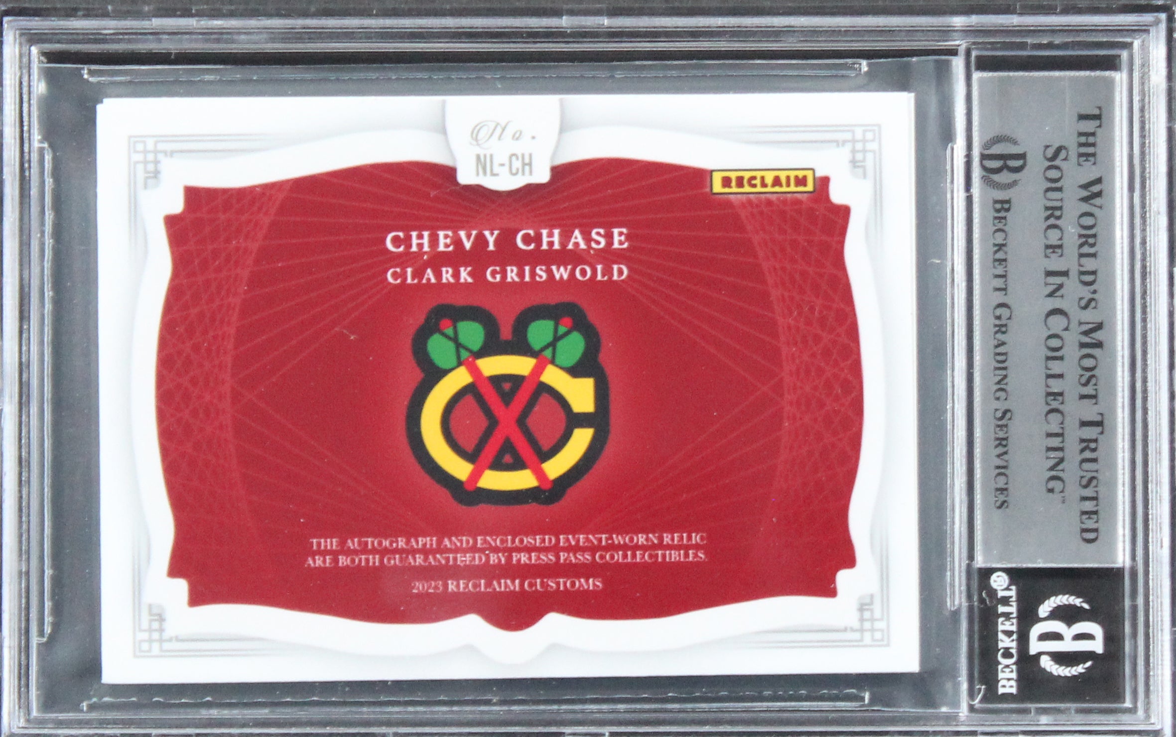 Chevy Chase Christmas Vacation Signed Relic Card One of One BAS Slab #16567386