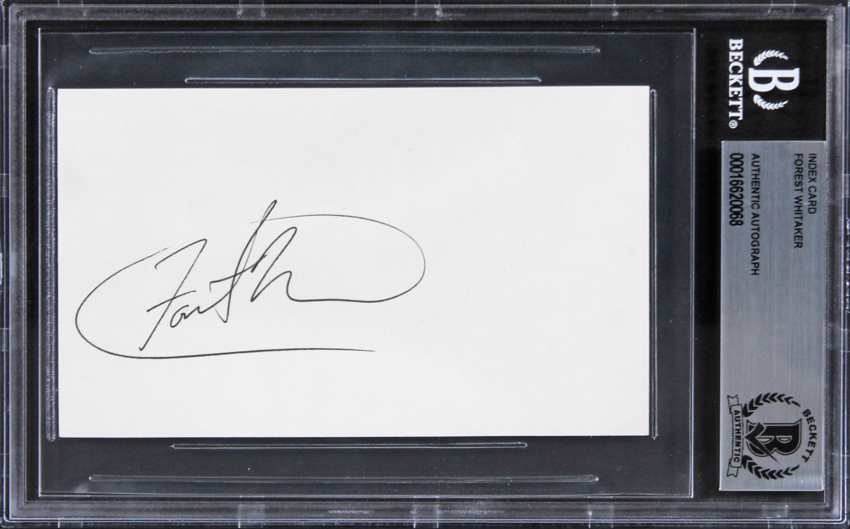 Forest Whitaker The Butler Authentic Signed 3x5 Index Card BAS Slabbed 4