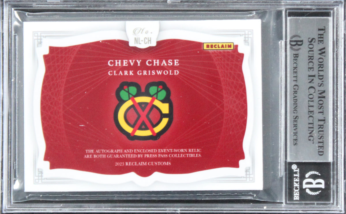 Chevy Chase Christmas Vacation Signed Relic Card One of One BAS Slab #16567366