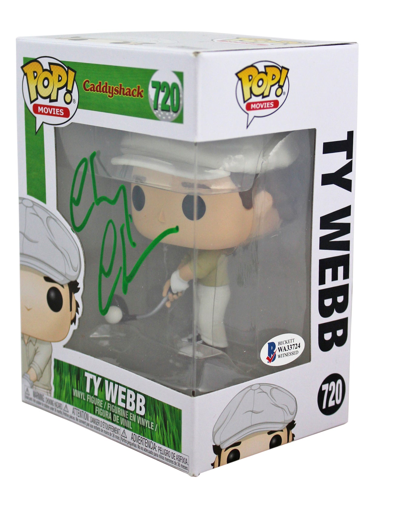 ** HOLIDAY DOORBUSTER ** Chevy Chase Caddyshack Signed Funko Pop Vinyl Figure w/ Green Signature BAS