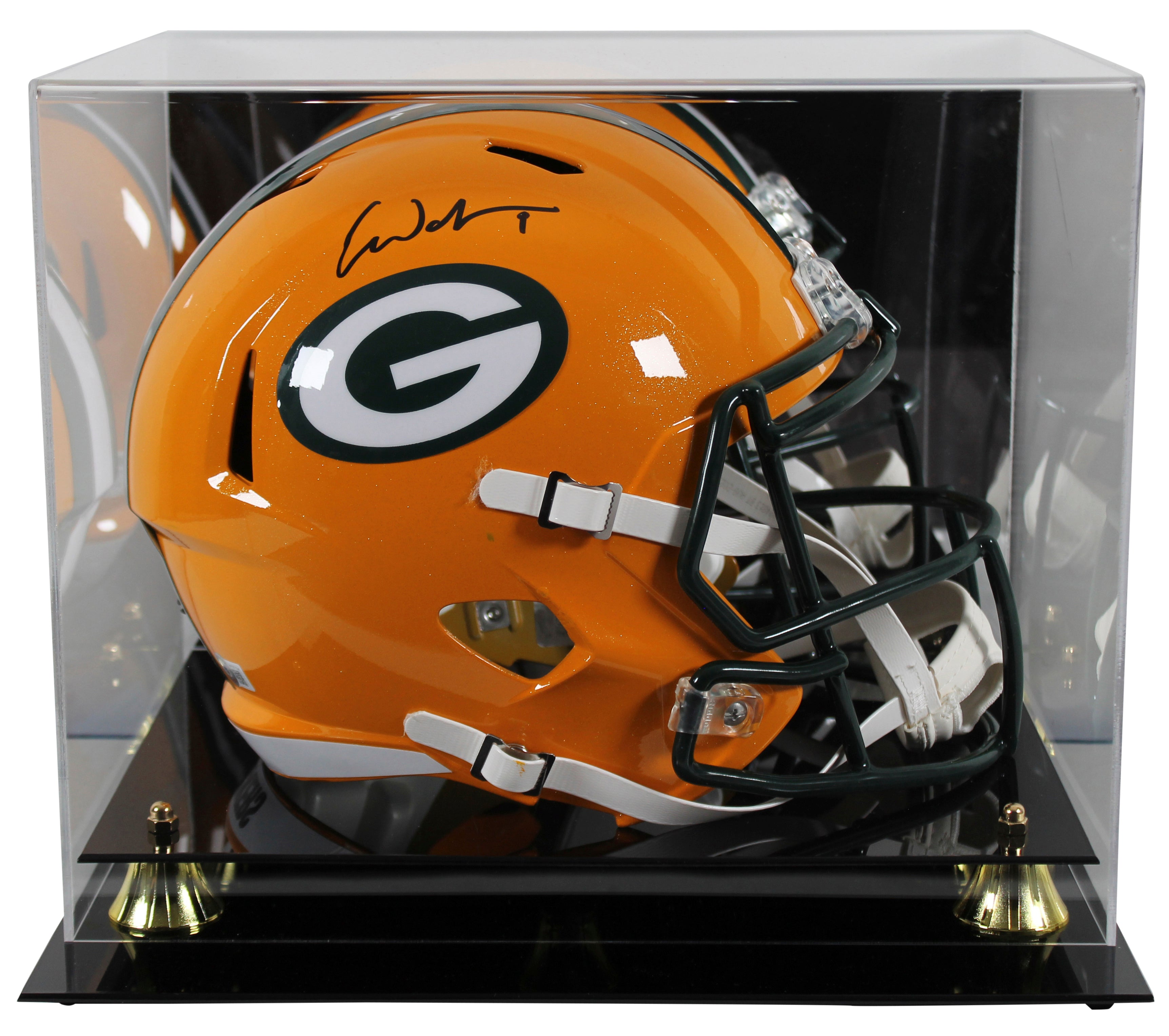 Packers Christian Watson Signed Full Size Speed Rep Helmet W/ Case BAS Witness