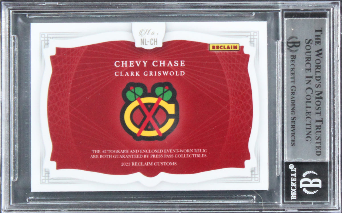 Chevy Chase Christmas Vacation Signed Relic Card One of One BAS Slab #16567411