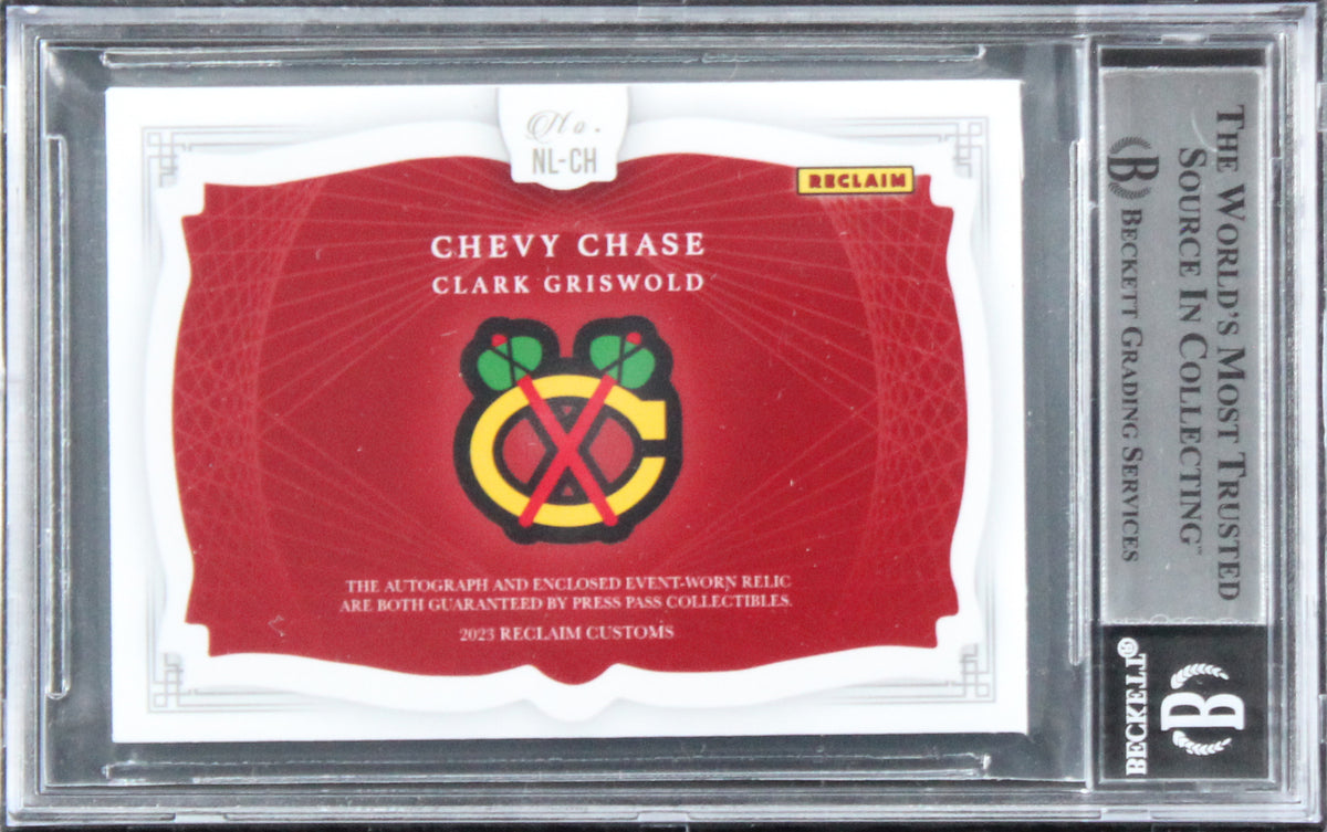 Chevy Chase Christmas Vacation Signed Relic Card One of One BAS Slab #16567416