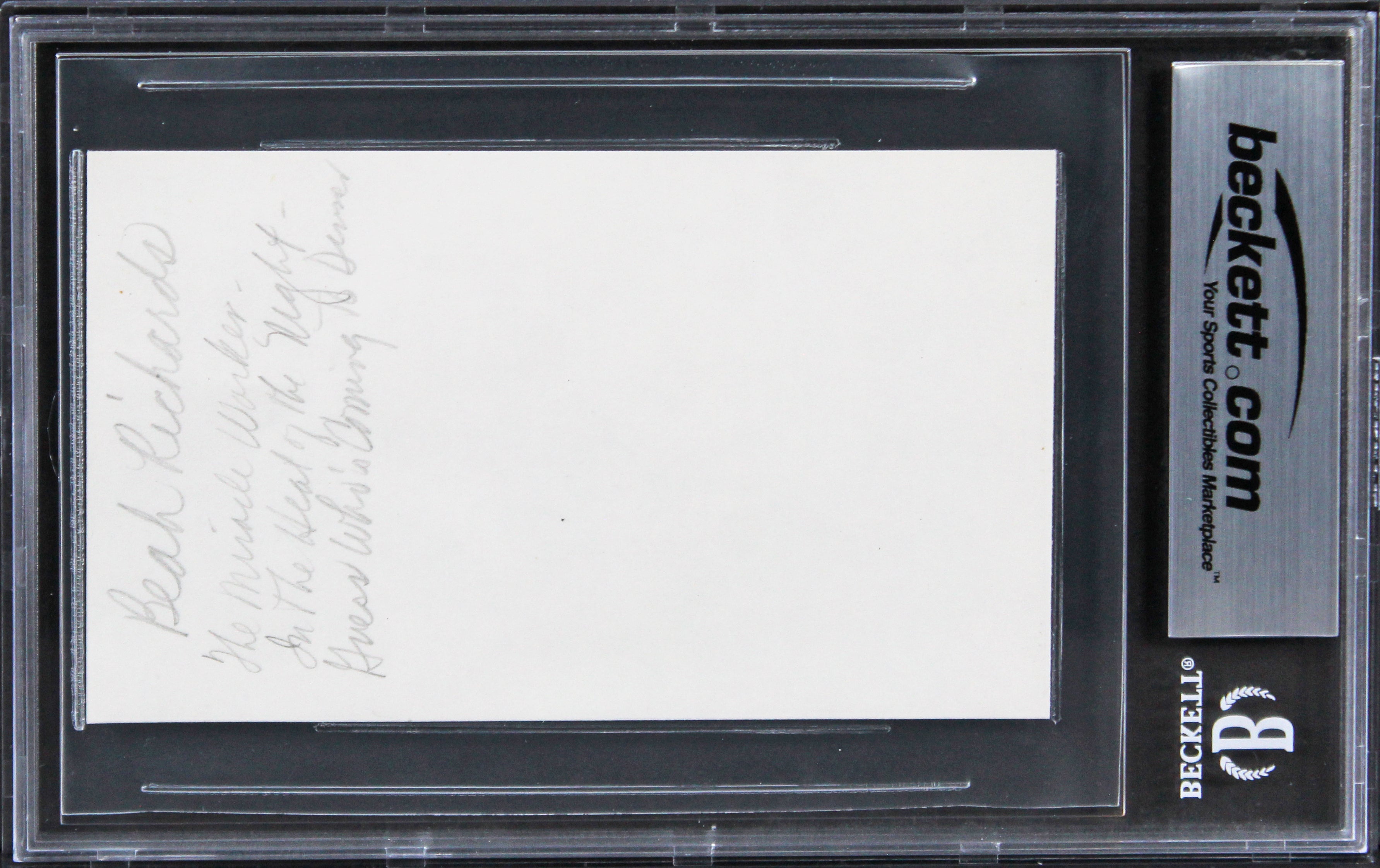 Beah Richards Guess Who's Coming to Dinner Signed 3x5 Index Card BAS Slabbed
