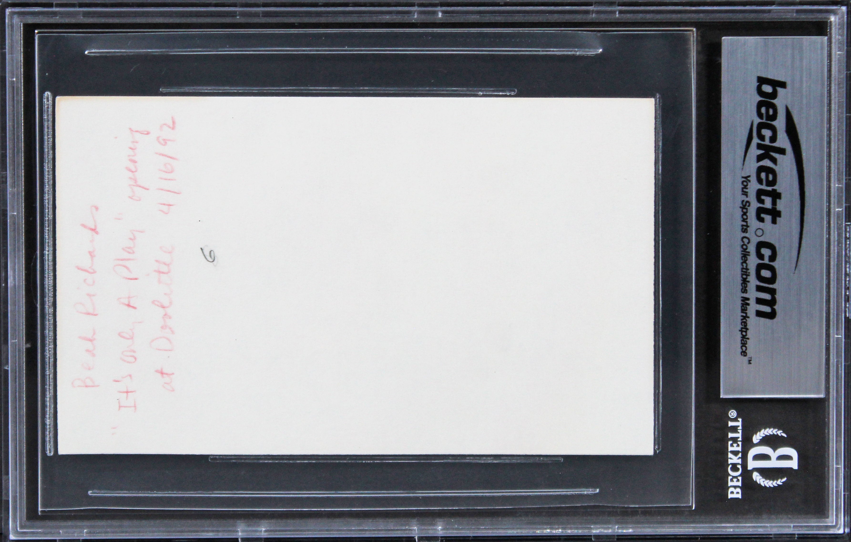 Beah Richards Guess Who's Coming to Dinner Signed 3x5 Index Card BAS Slabbed