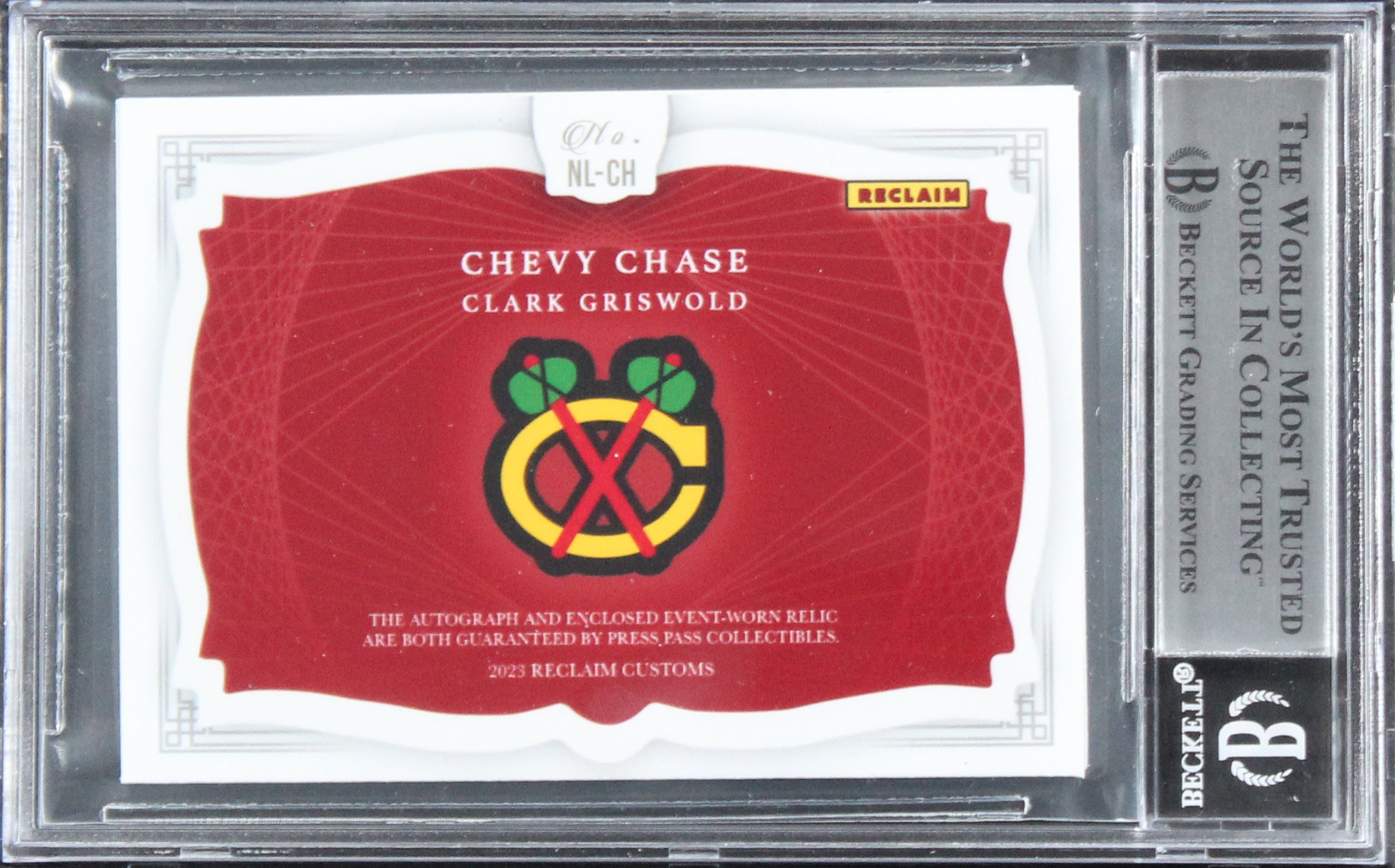 Chevy Chase Christmas Vacation Signed Relic Card One of One BAS Slab #16567397