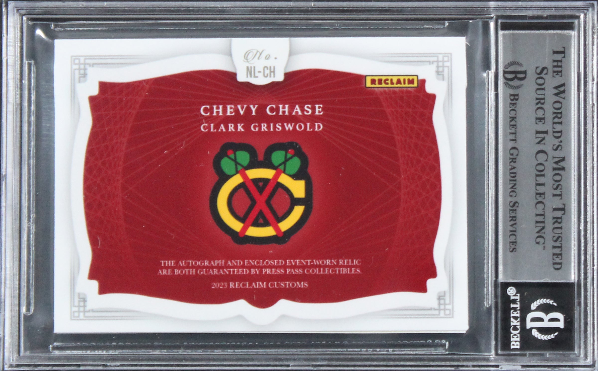 Chevy Chase Christmas Vacation Signed Relic Card One of One BAS Slab #16567398