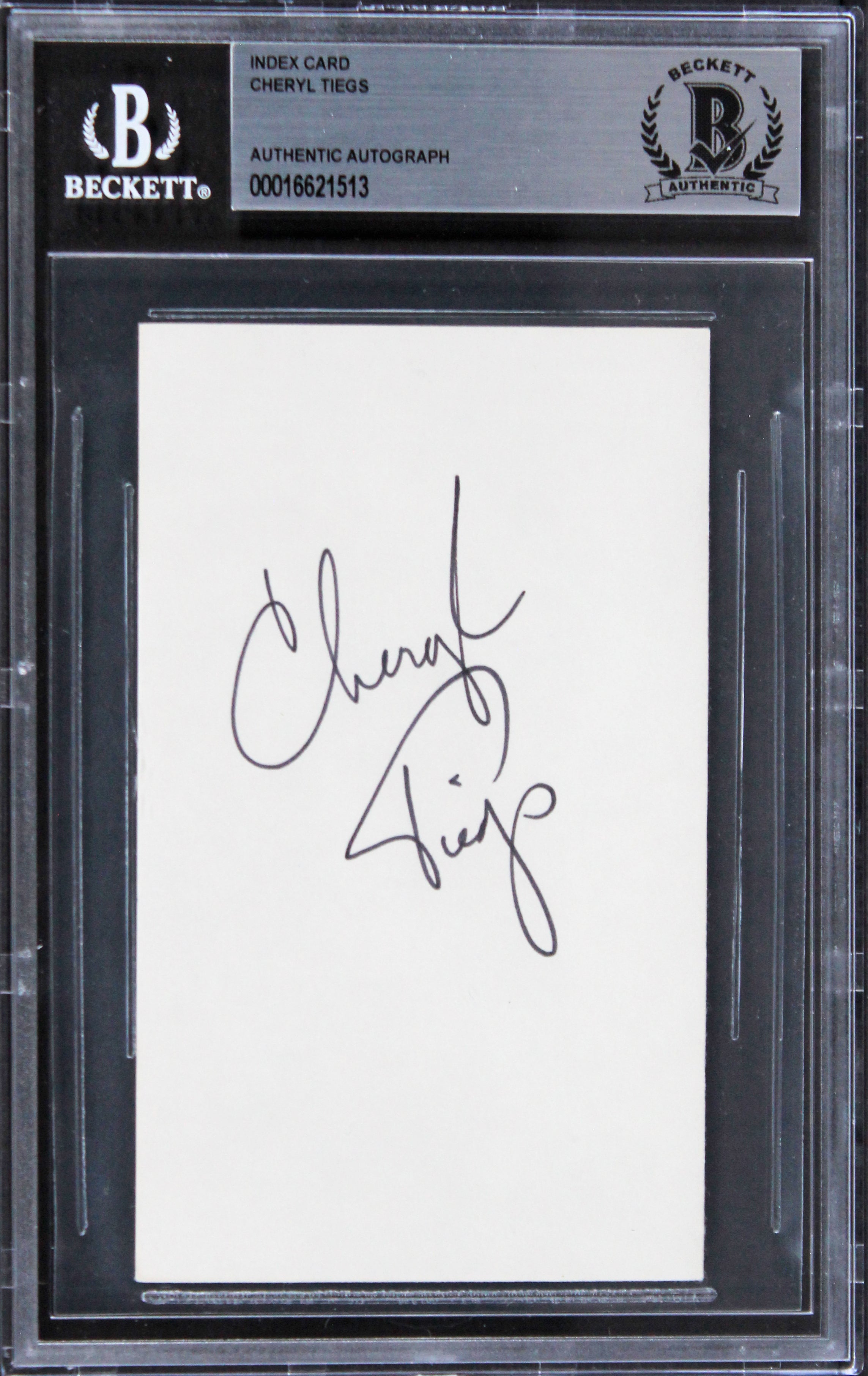 Cheryl Tiegs The Brown Bunny Authentic Signed 3x5 Index Card BAS Slabbed