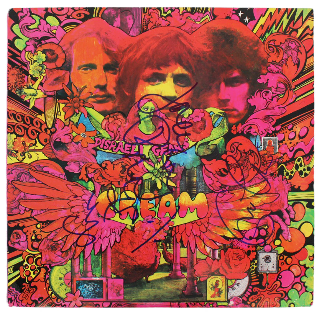 Cream Clapton, Bruce and Baker Signed Disraeli Gears Album Cover W/ Vinyl JSA