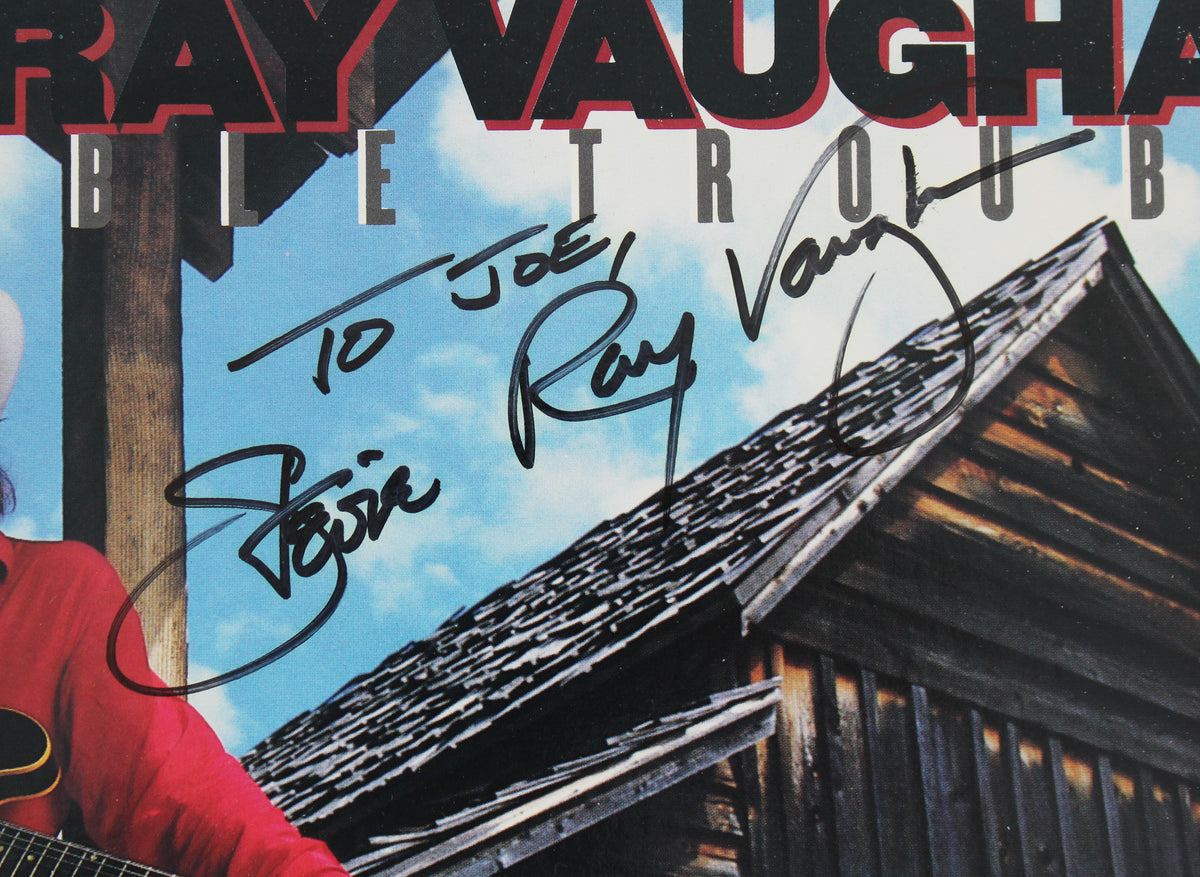 Double Trouble (3) Stevie Ray Vaughan +2 Signed Album Cover w/vinyl JSA #XX81234
