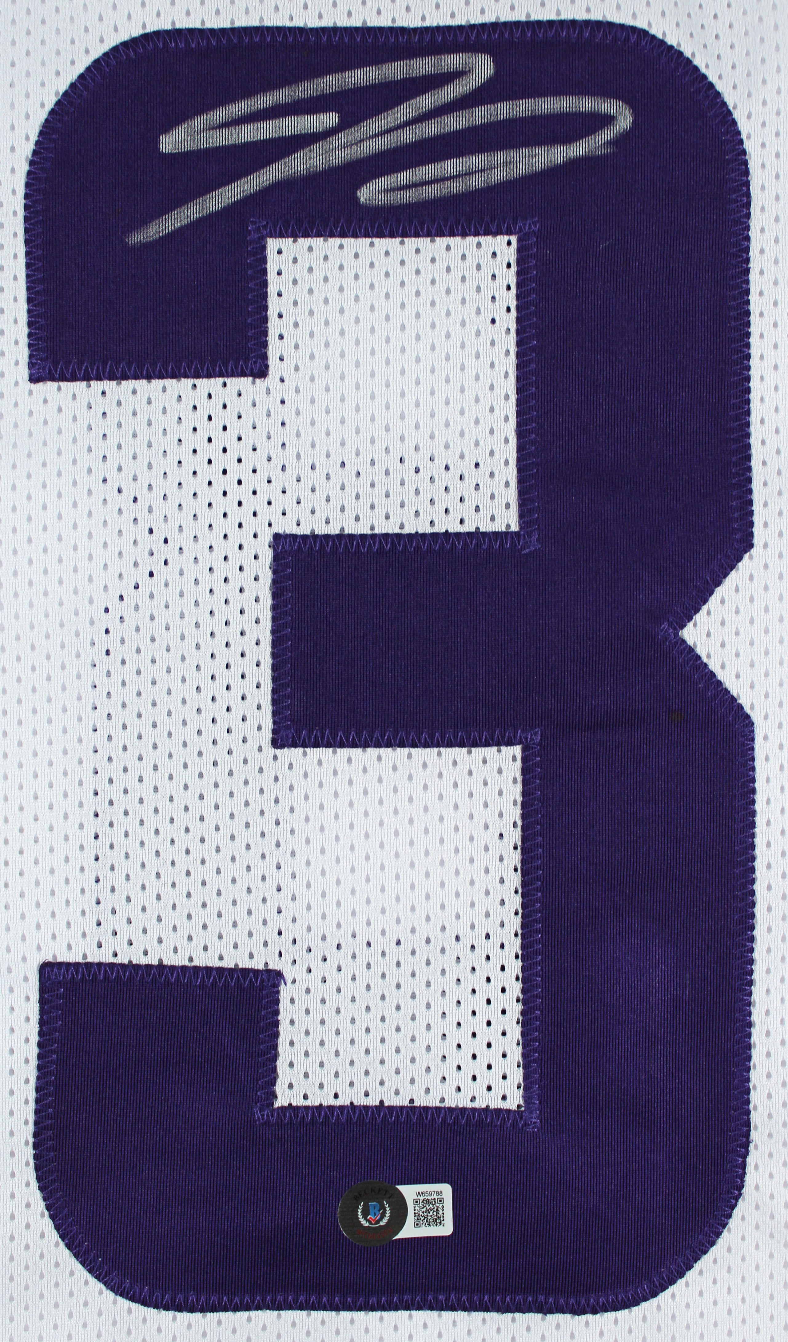 Jordan Addison Authentic Signed White Pro Style Jersey BAS Witnessed