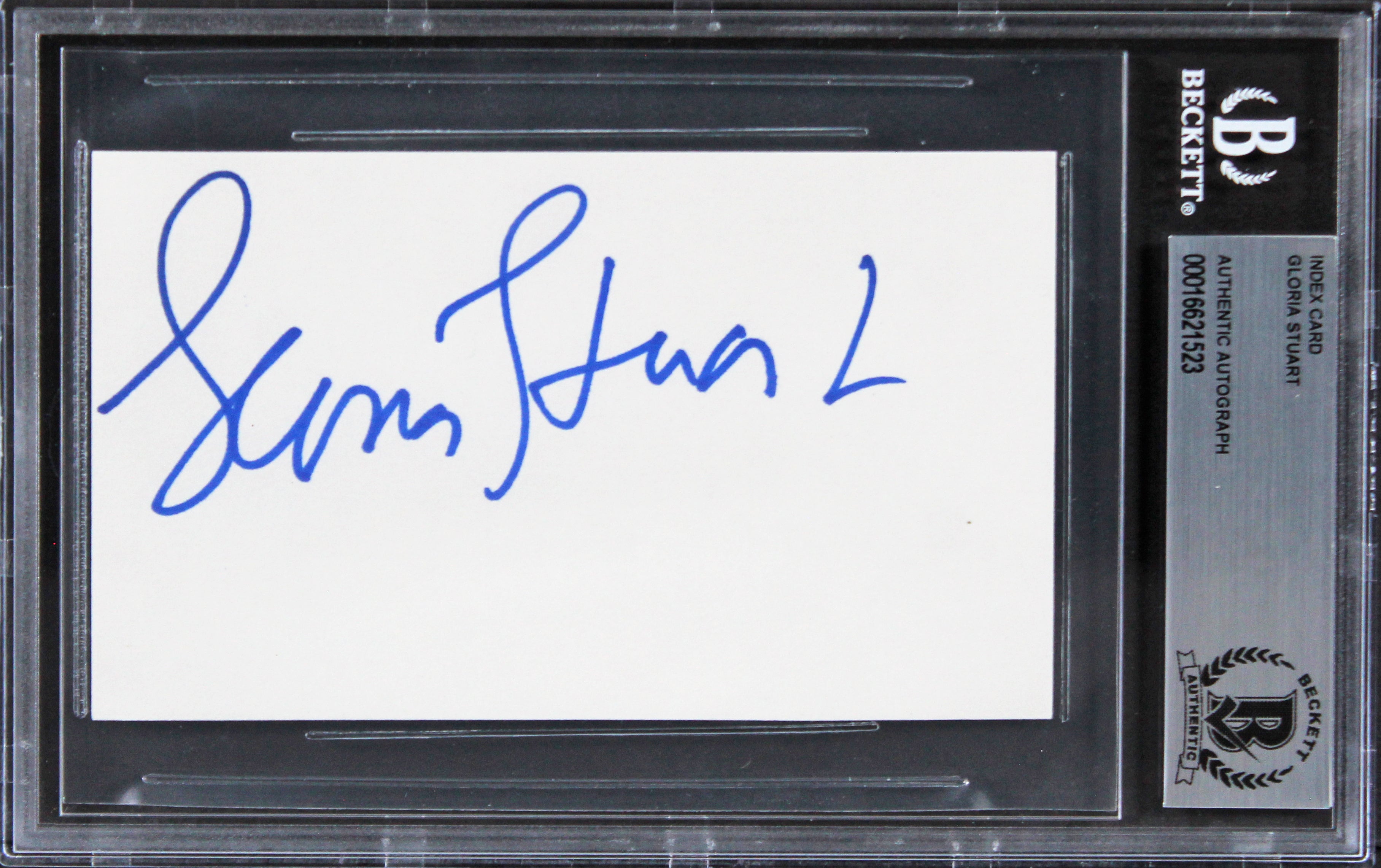 Gloria Stuart Titanic Authentic Signed 3x5 Index Card Autographed BAS Slabbed 3