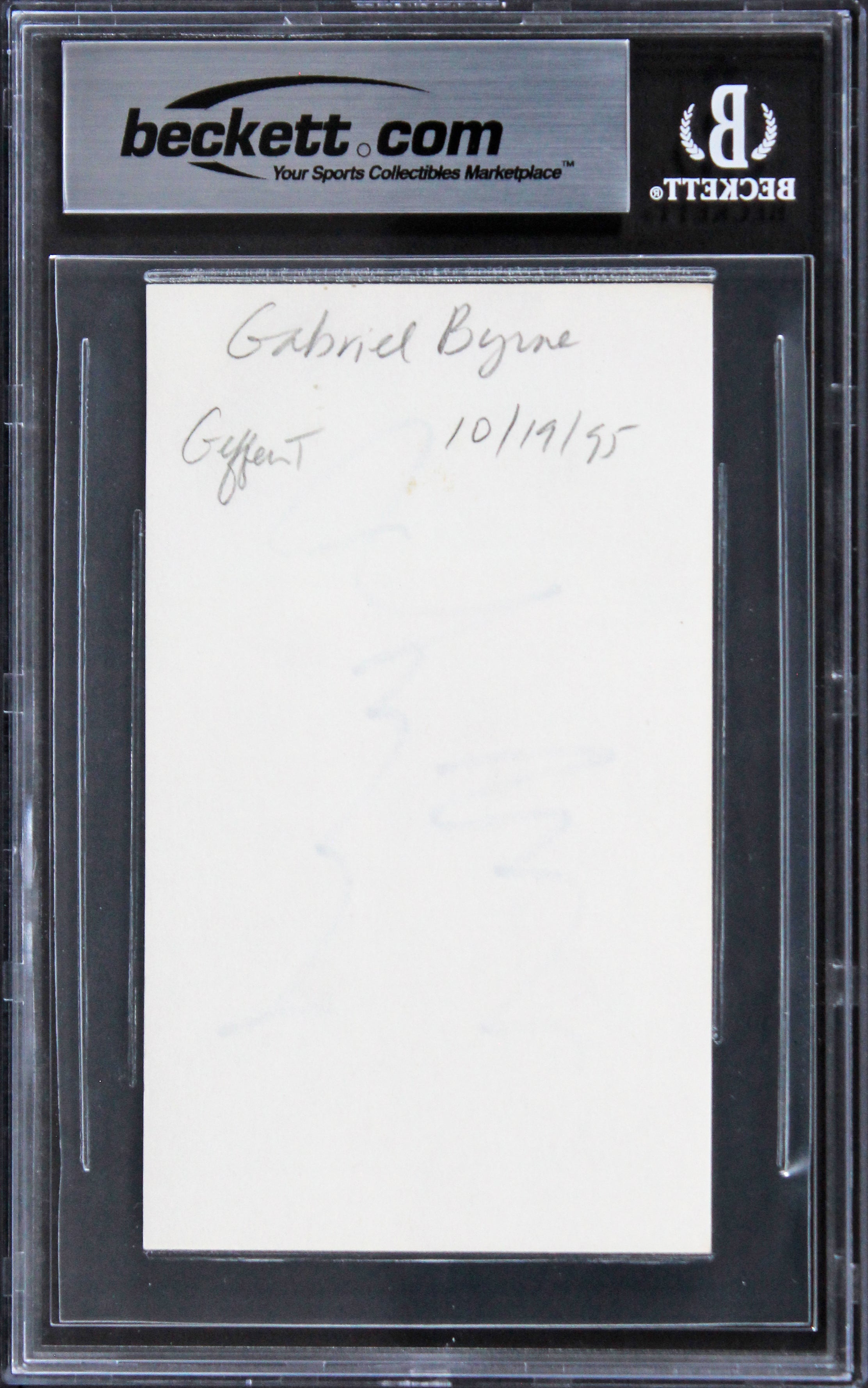 Gabriel Byrne The Usual Suspects Authentic Signed 3x5 Index Card BAS Slabbed 1