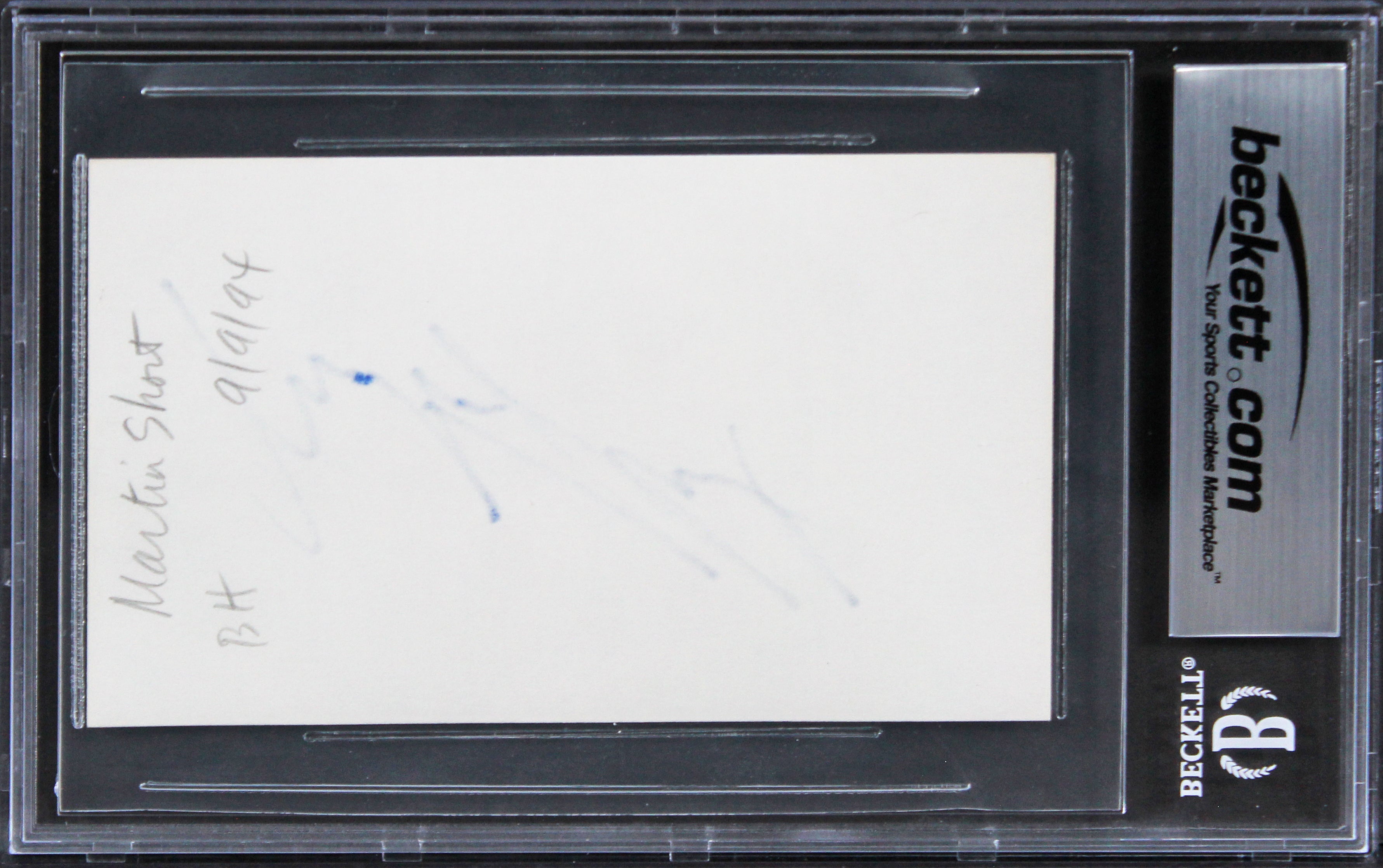 Martin Short Three Amigos! Authentic Signed 3x5 Index Card BAS Slabbed 1