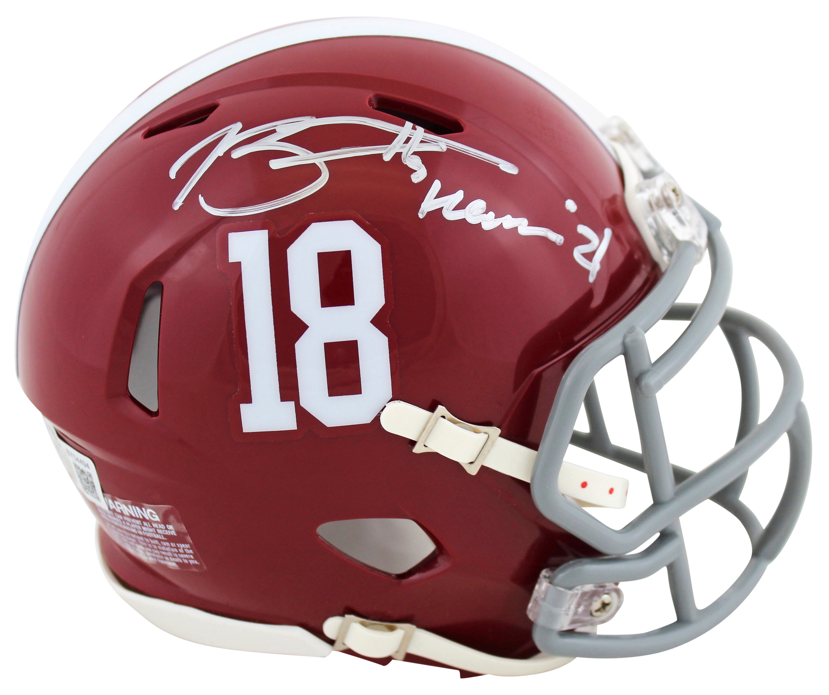 Alabama Bryce Young "Heisman 21" Authentic Signed Speed Mini Helmet BAS Witness