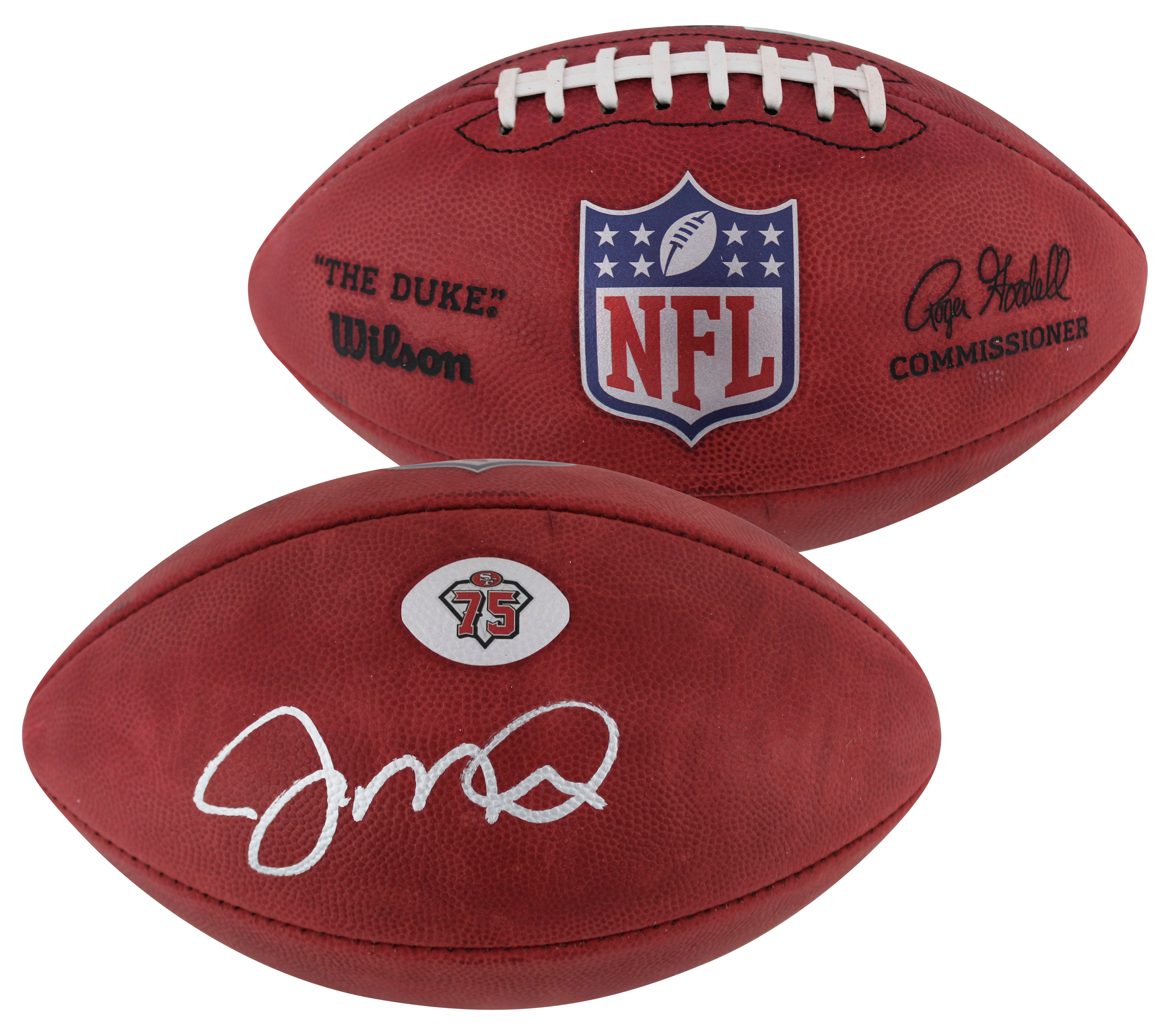 49ers Joe Montana Signed Official Wilson "The Duke" 75th Nfl Football BAS