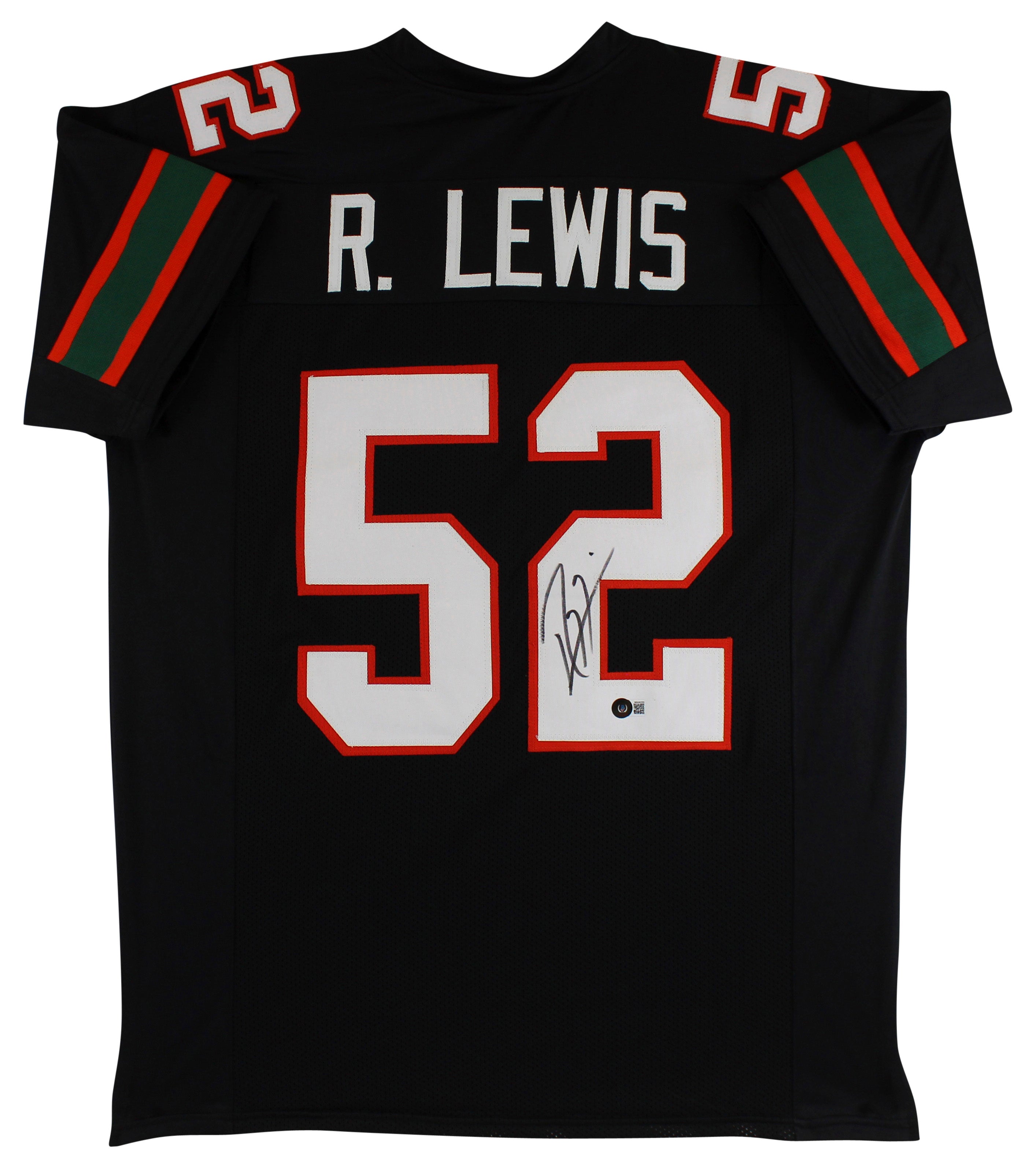 Miami Ray Lewis Authentic Signed Black Pro Style Jersey Autographed BAS Witness