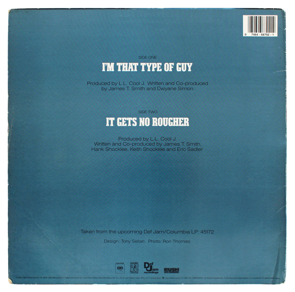 L.L. Cool J. Signed I'm That Type Of Guy Album Cover W/ Vinyl BAS #BC37740