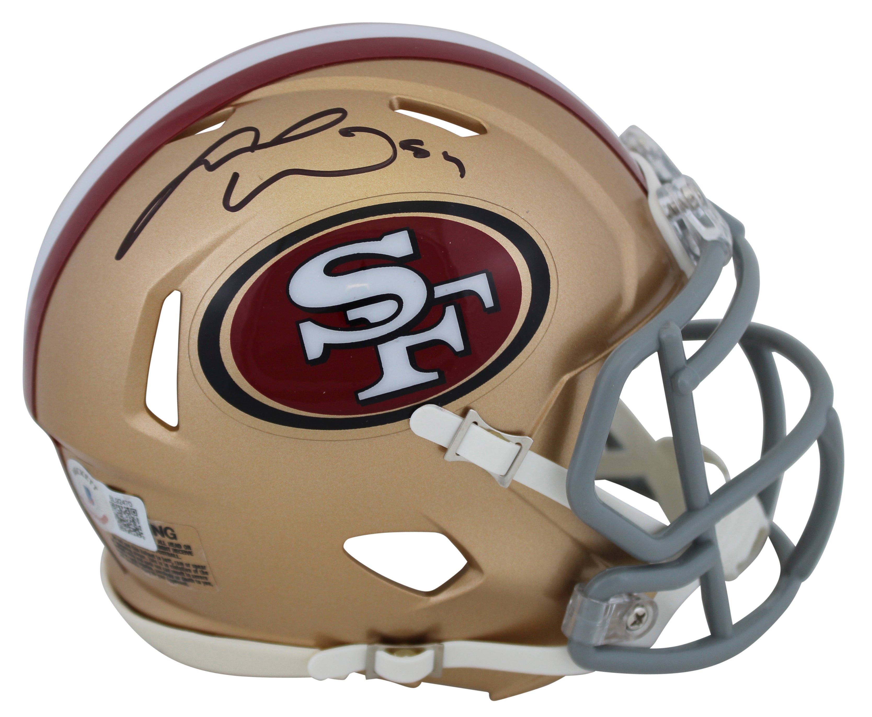 49ers Fred Warner Authentic Signed Speed Mini Helmet Autographed BAS Witnessed