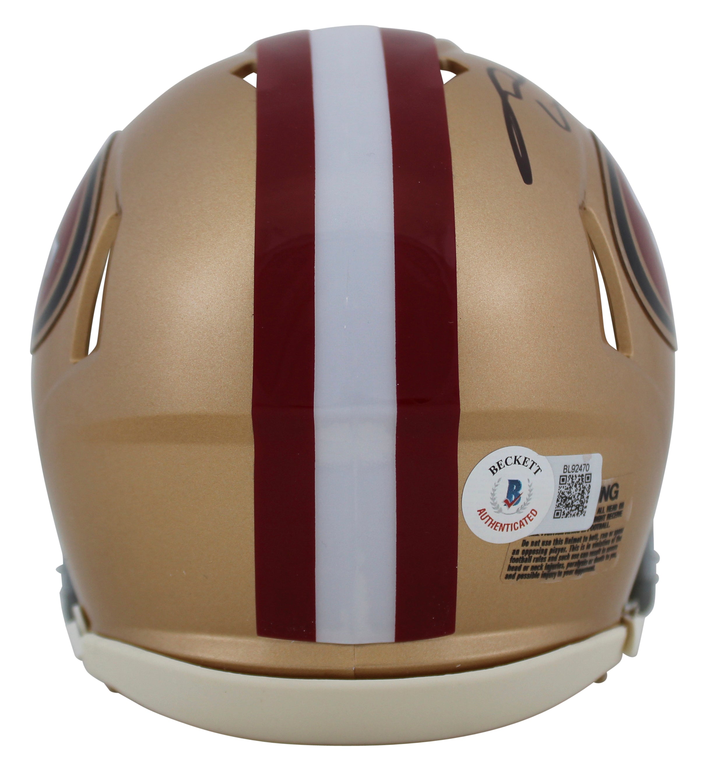 49ers Fred Warner Authentic Signed Speed Mini Helmet Autographed BAS Witnessed