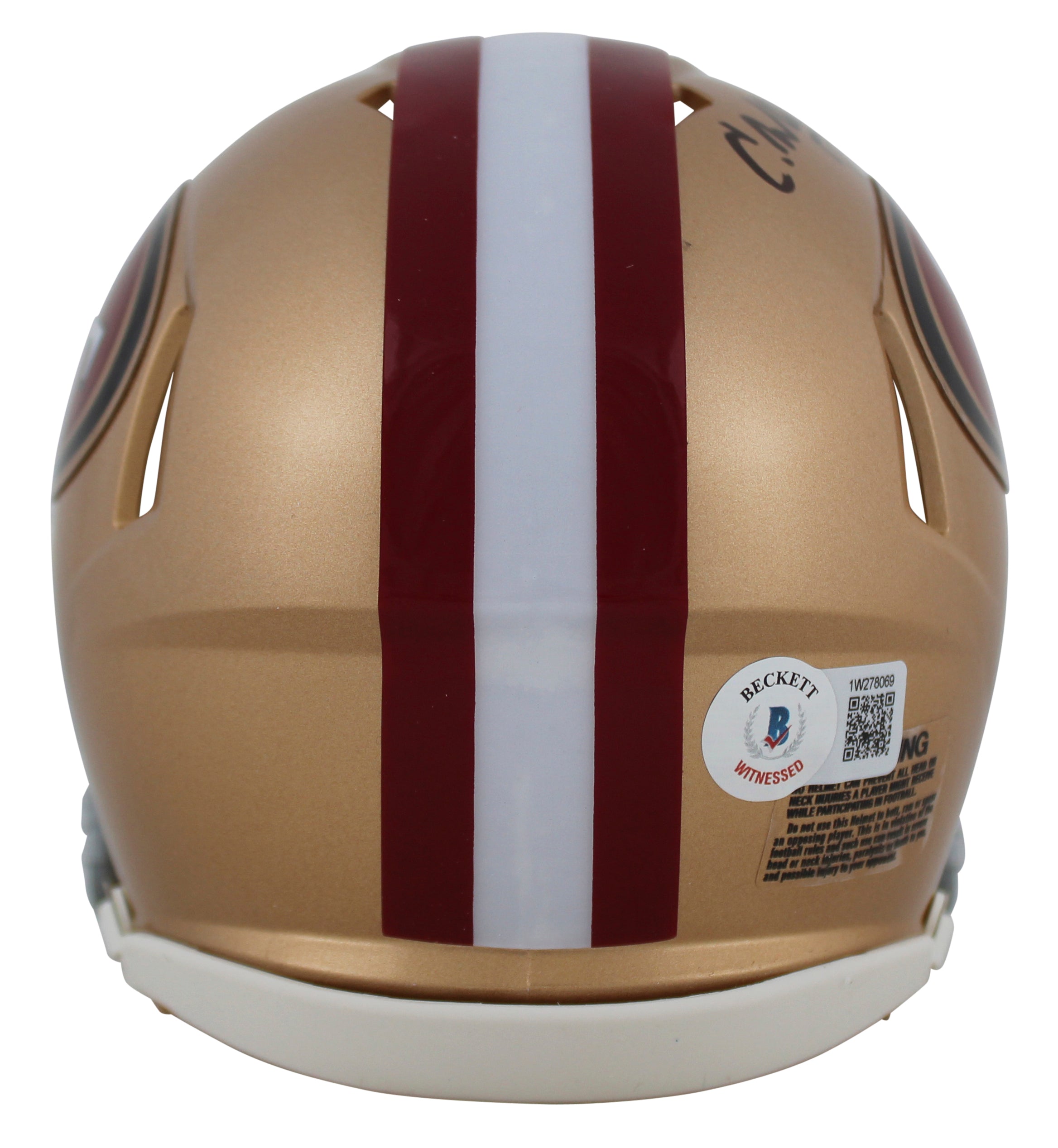 49ers Charvarius Ward Authentic Signed Speed Mini Helmet BAS Witnessed
