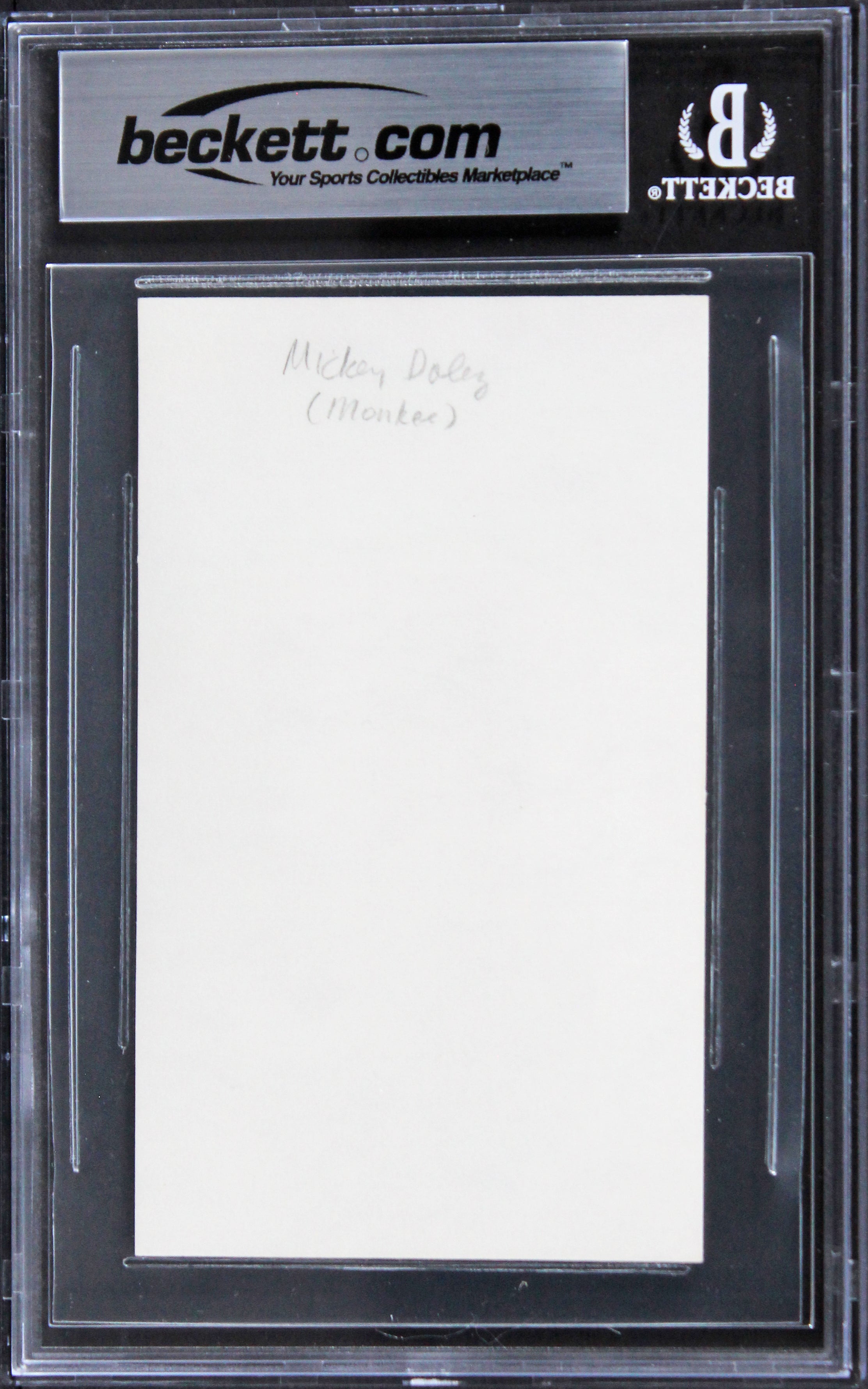 Micky Dolenz The Monkees Authentic Signed 3x5 Index Card Autographed BAS Slabbed