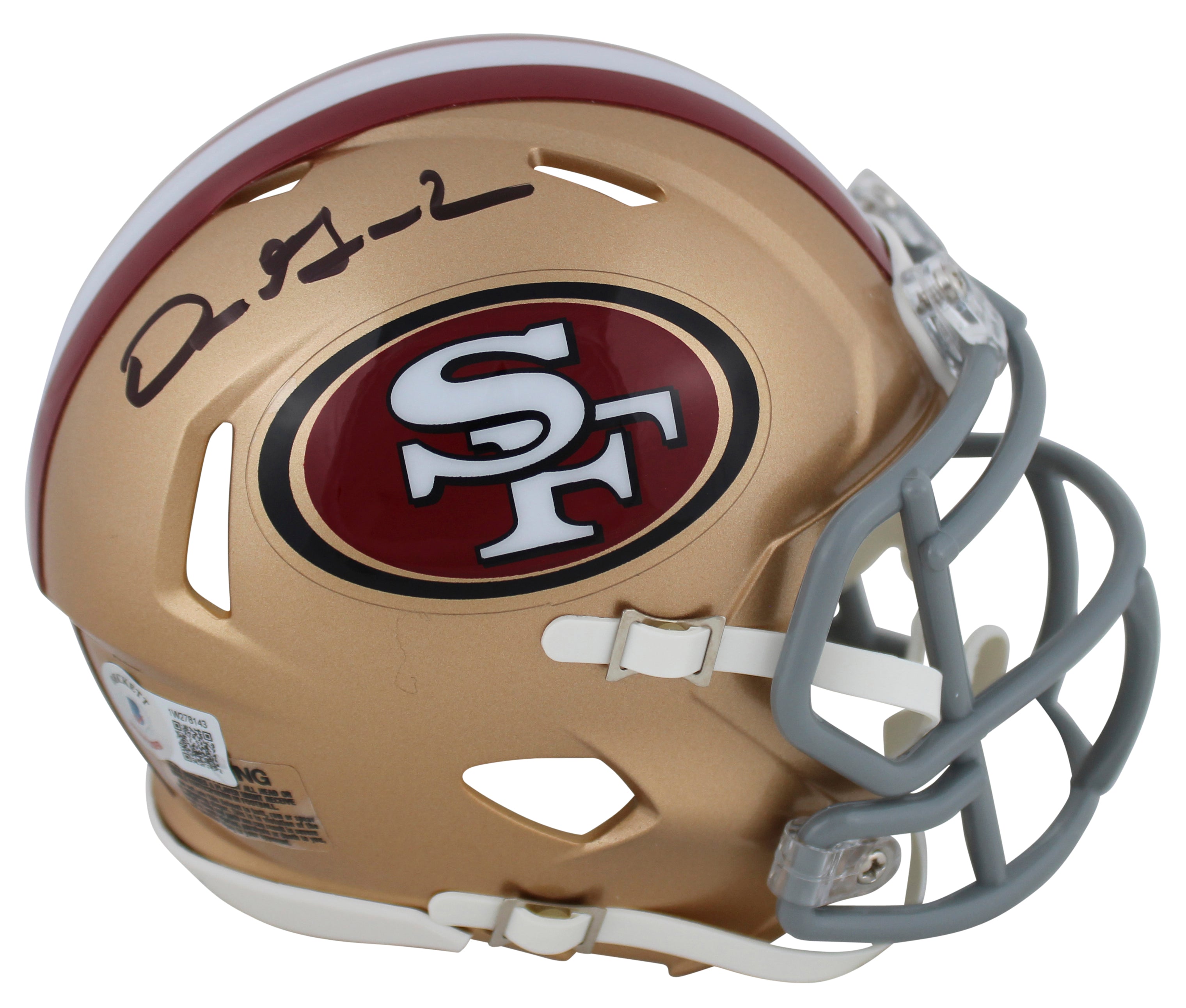 49ers Dre Greenlaw Authentic Signed Speed Mini Helmet w/ Case BAS Witnessed