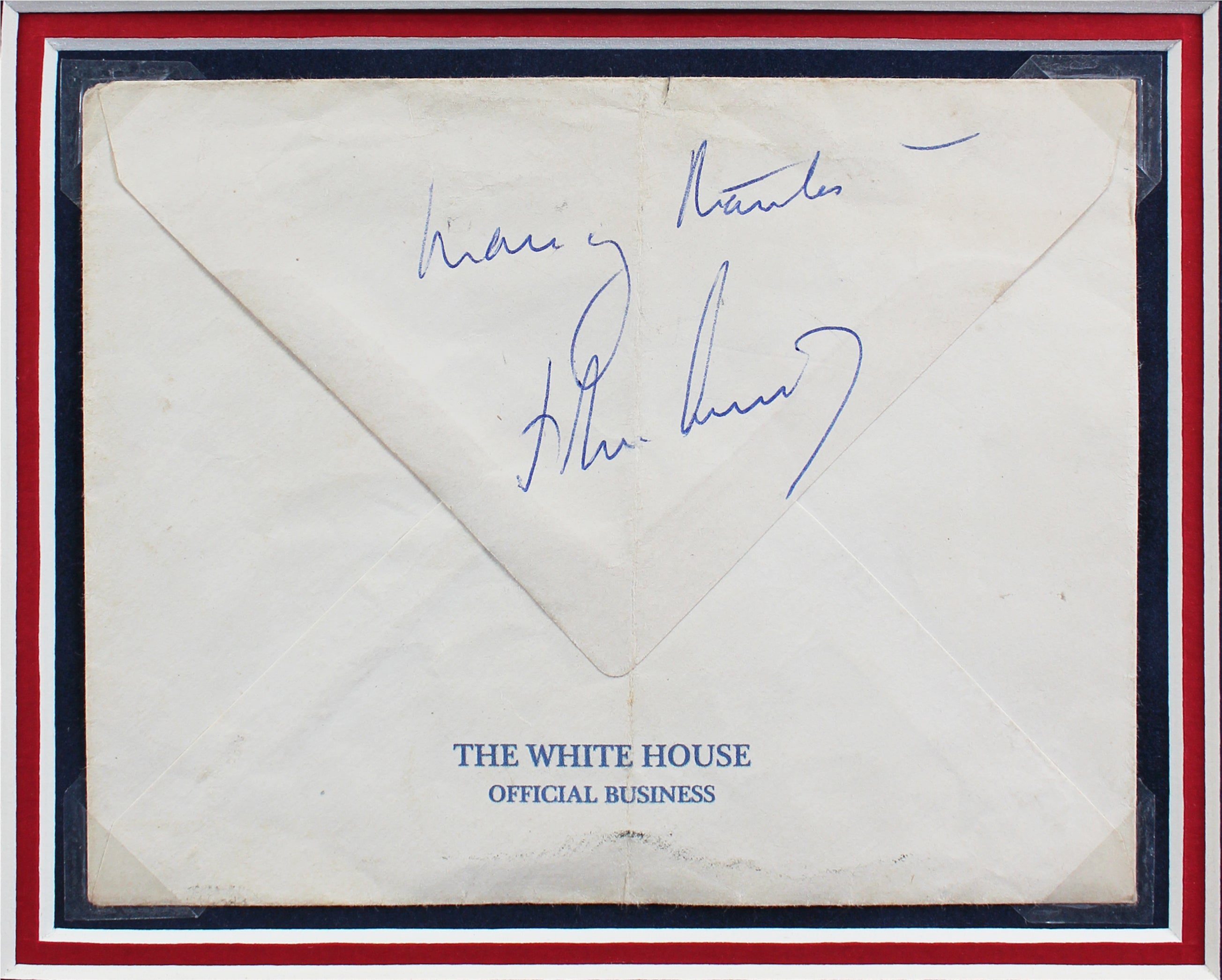 John F. Kennedy "Many Thanks" Authentic Signed & Framed Envelope BAS #AB14595