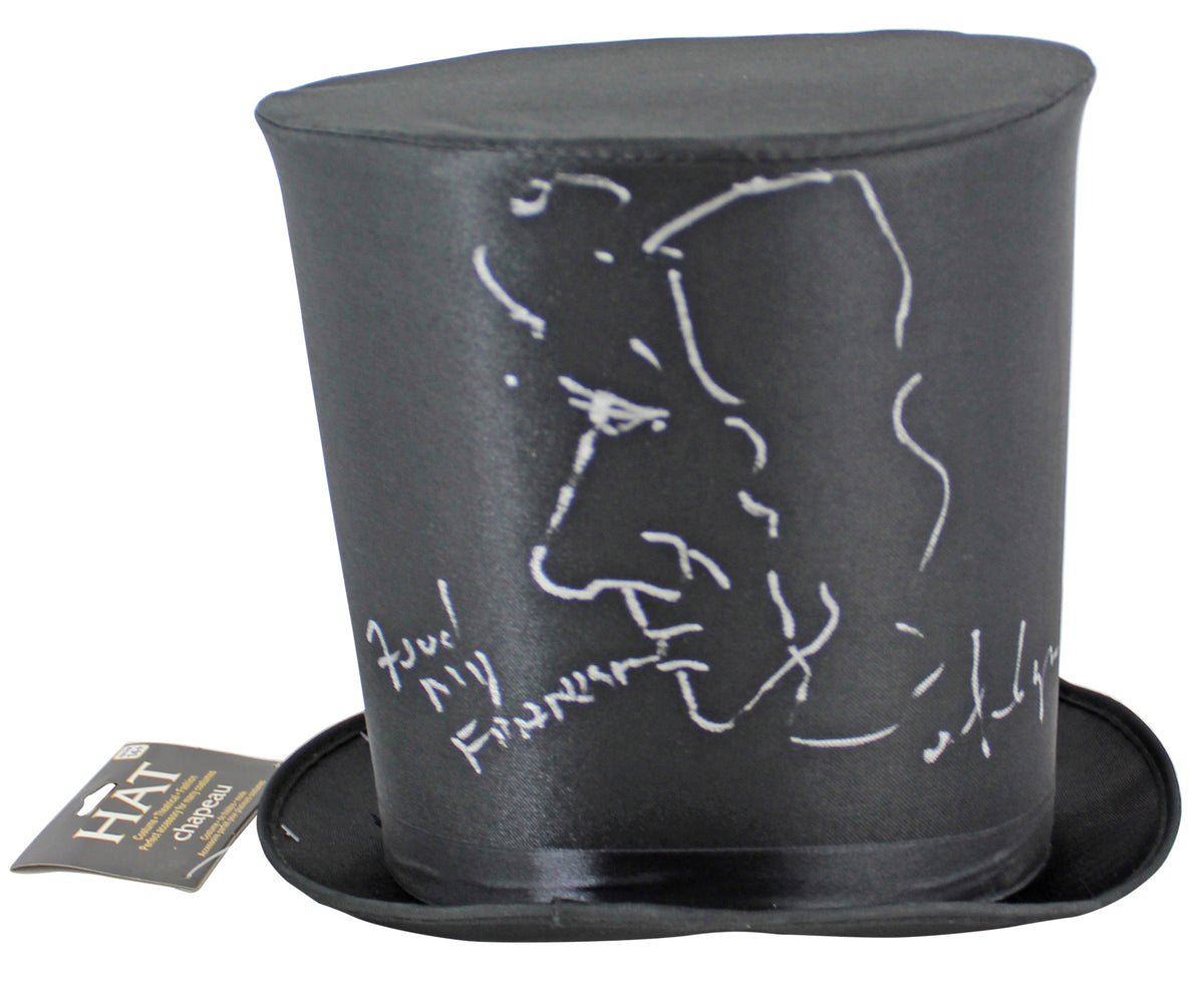 Alice Cooper "Feed My Frankenstein" Signed Top Hat w/ Self Portrait Sketch BAS
