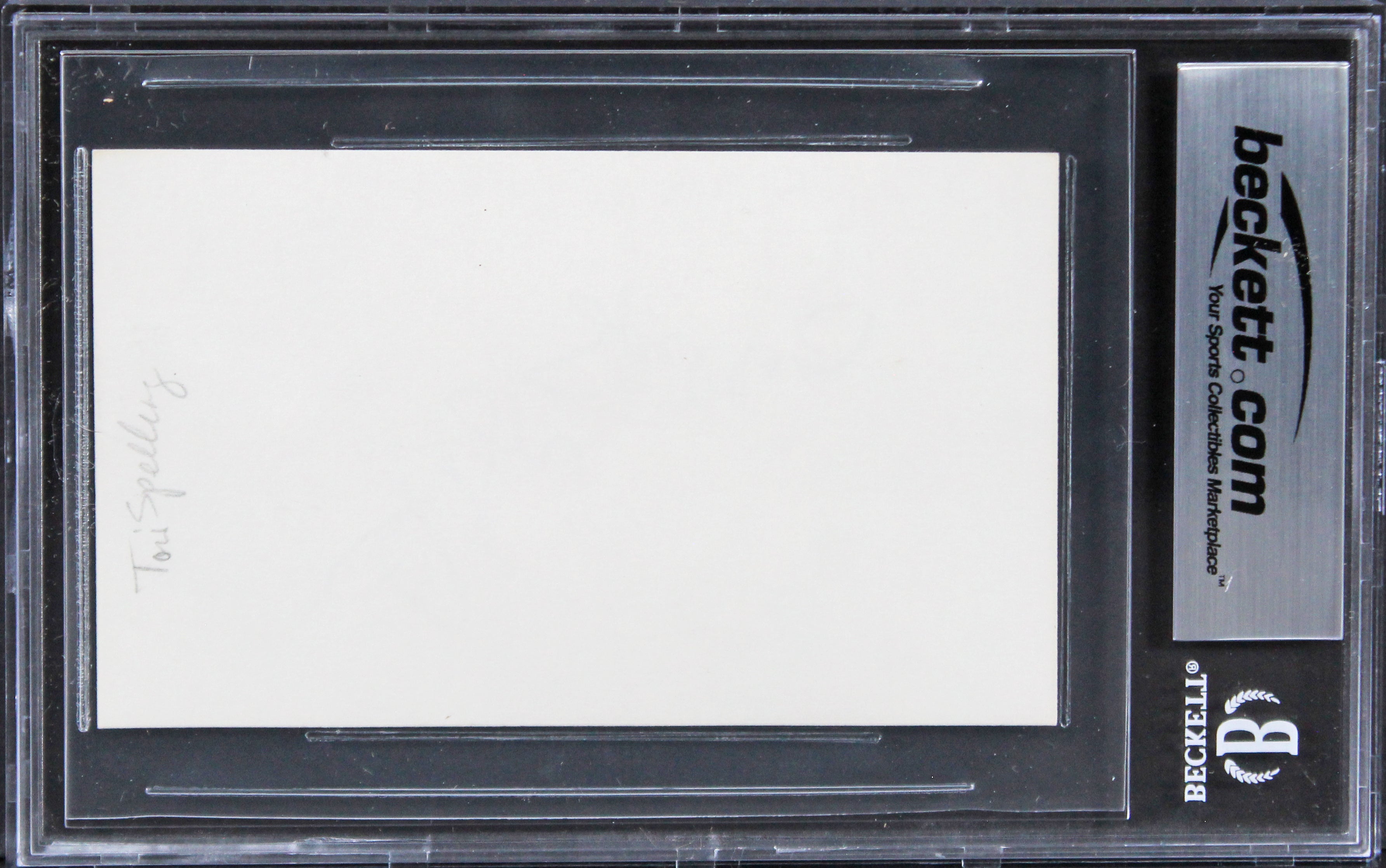 Tori Spelling Beverly Hills, 90210 "Hearts" Signed 3x5 Index Card BAS Slabbed 2