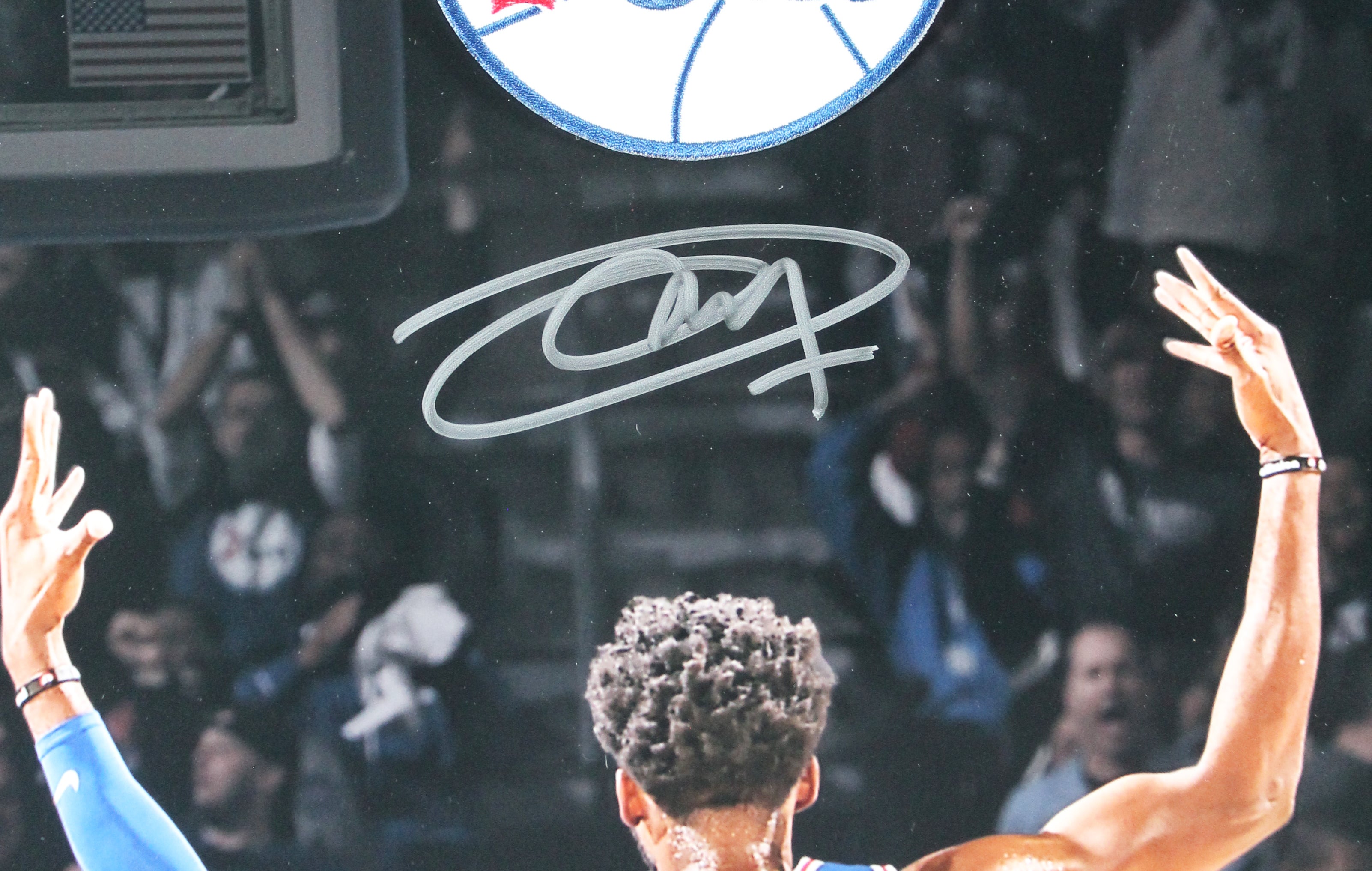 76ers Joel Embiid Authentic Signed 16x20 Framed Photo Fanatics #HG99278051