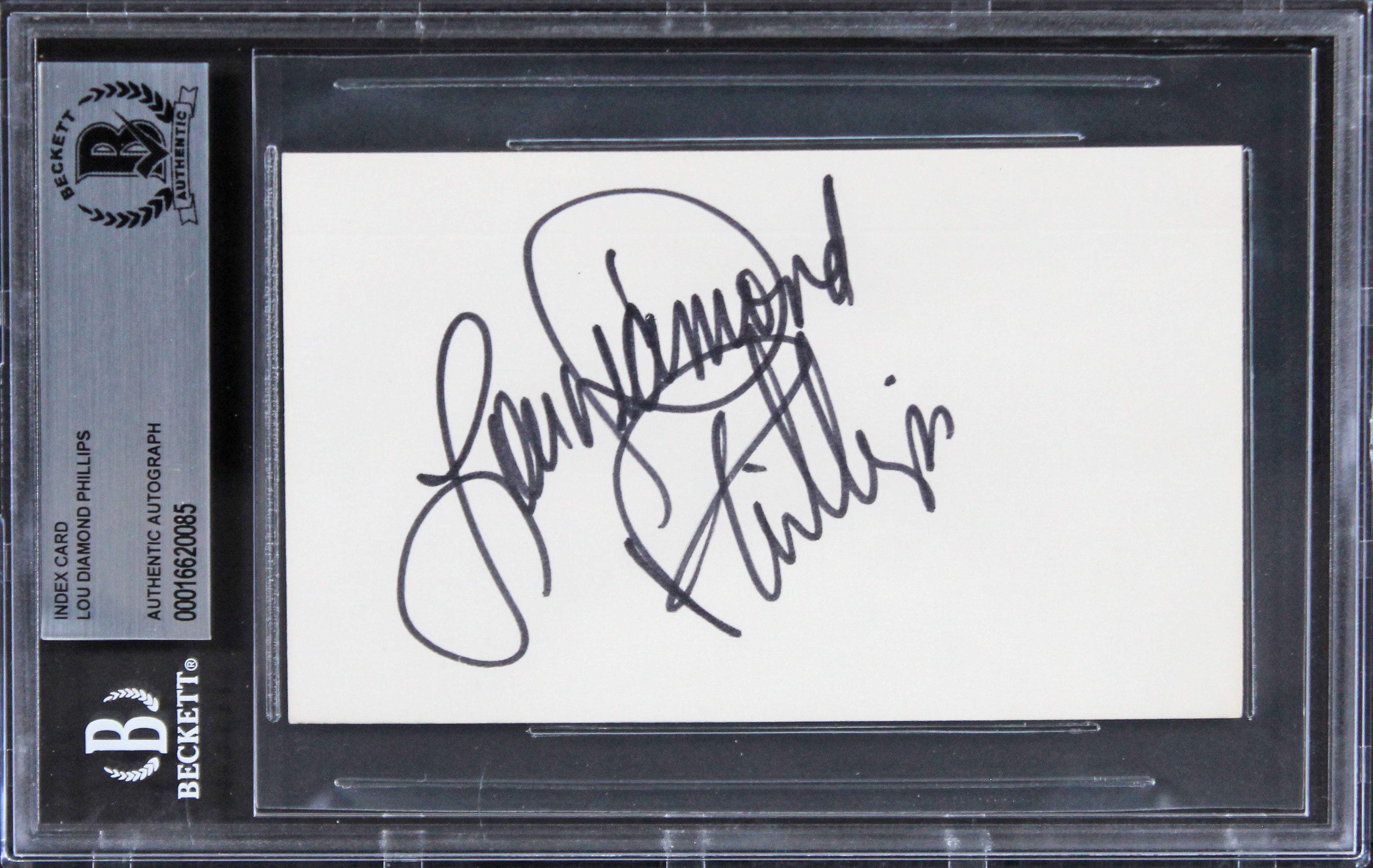Lou Diamond Phillips Stand & Deliver Authentic Signed 3x5 Index Card BAS Slab 1