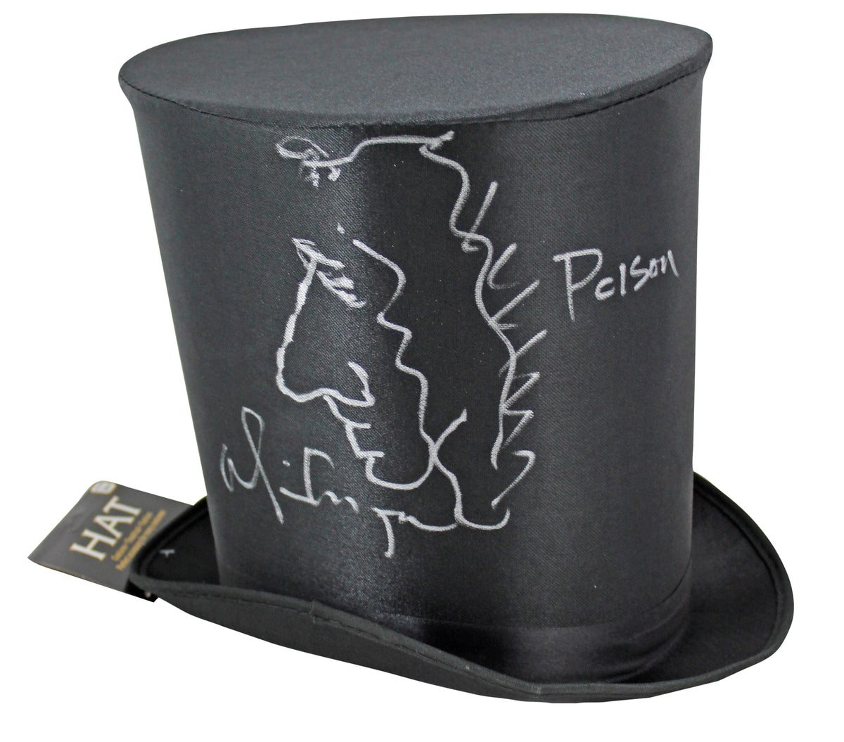 Alice Cooper Poison Signed Costume Top Hat w/ Self Portrait Sketch BAS #WC91143