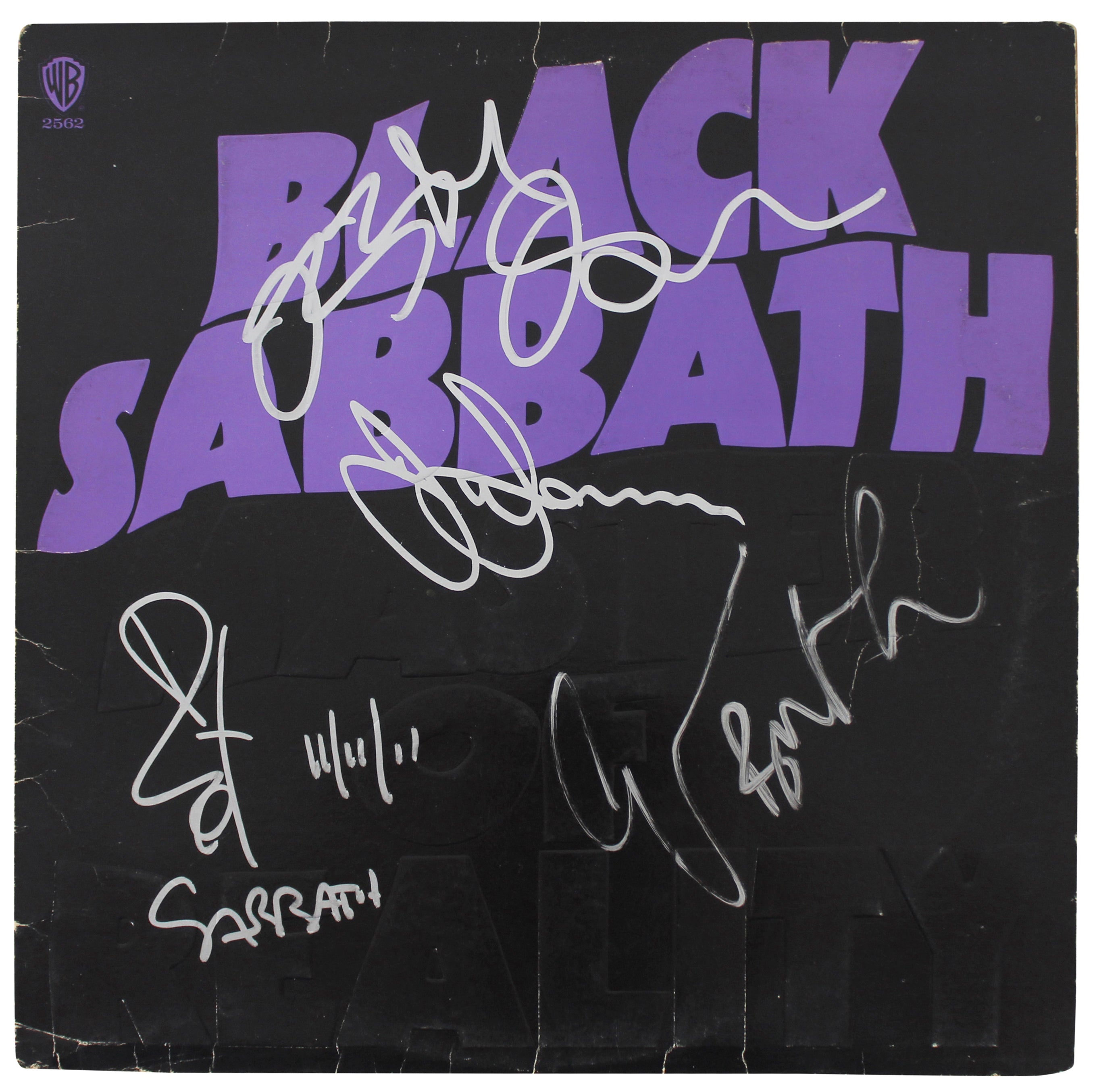 Black Sabbath (4) Osbourne, Iommi,  Ward & Butler Signed Album Cover w Vinyl PSA