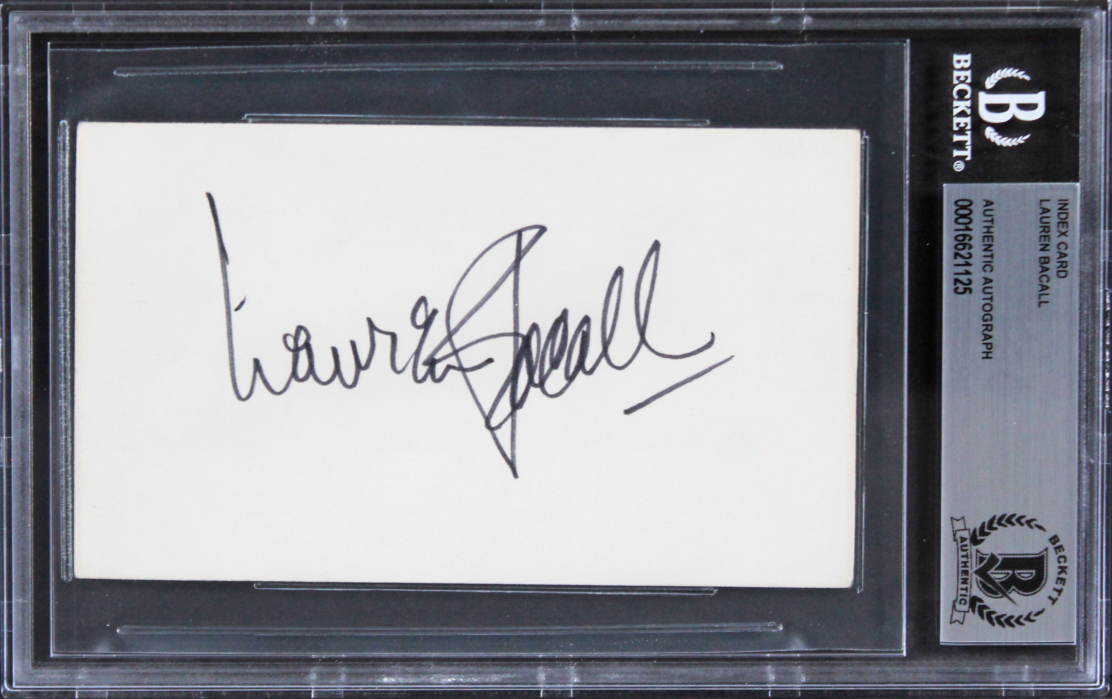 Lauren BaCall To Have and Have Not Authentic Signed 3x5 Index Card BAS Slabbed 2