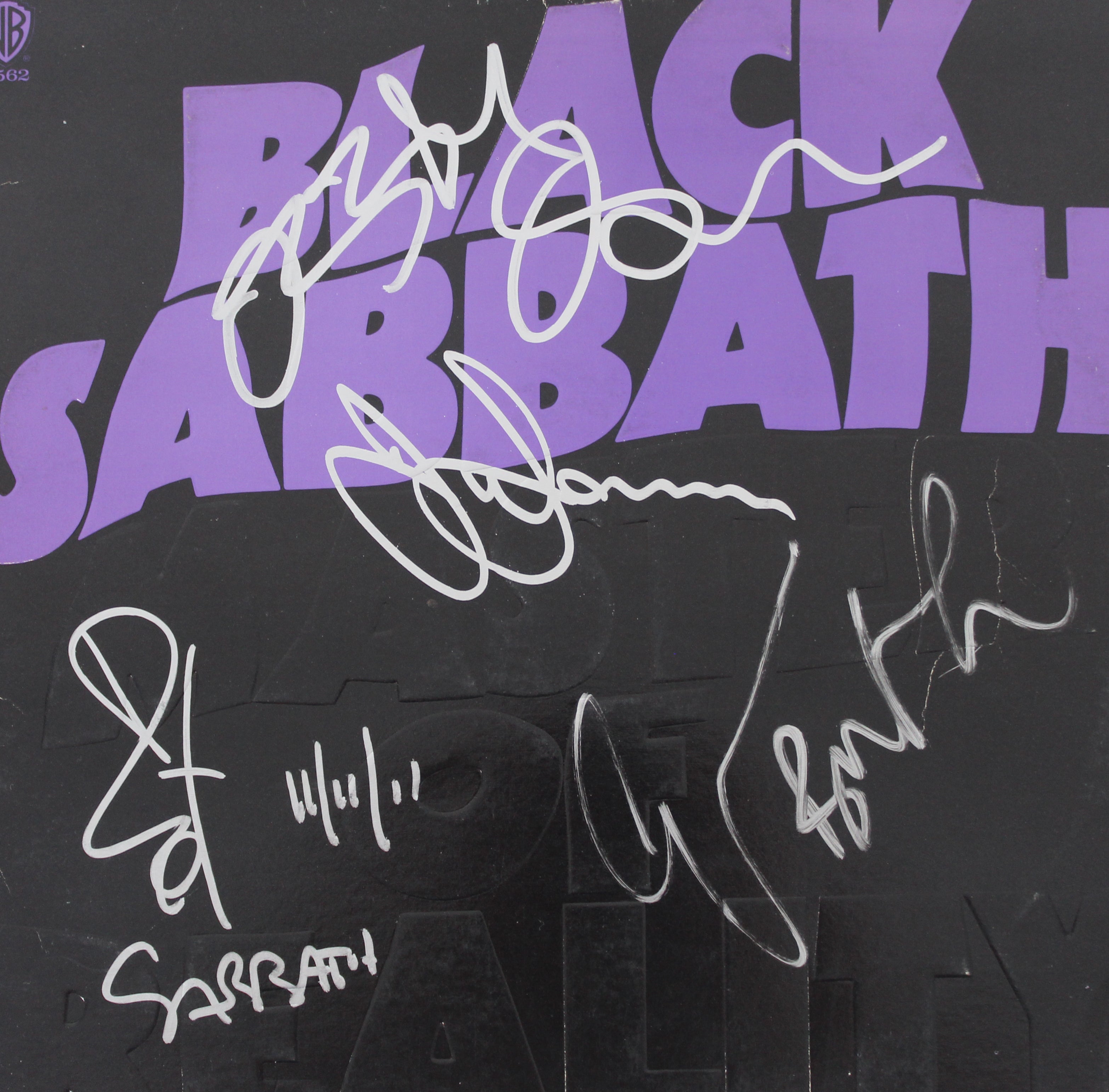 Black Sabbath (4) Osbourne, Iommi,  Ward & Butler Signed Album Cover w Vinyl PSA