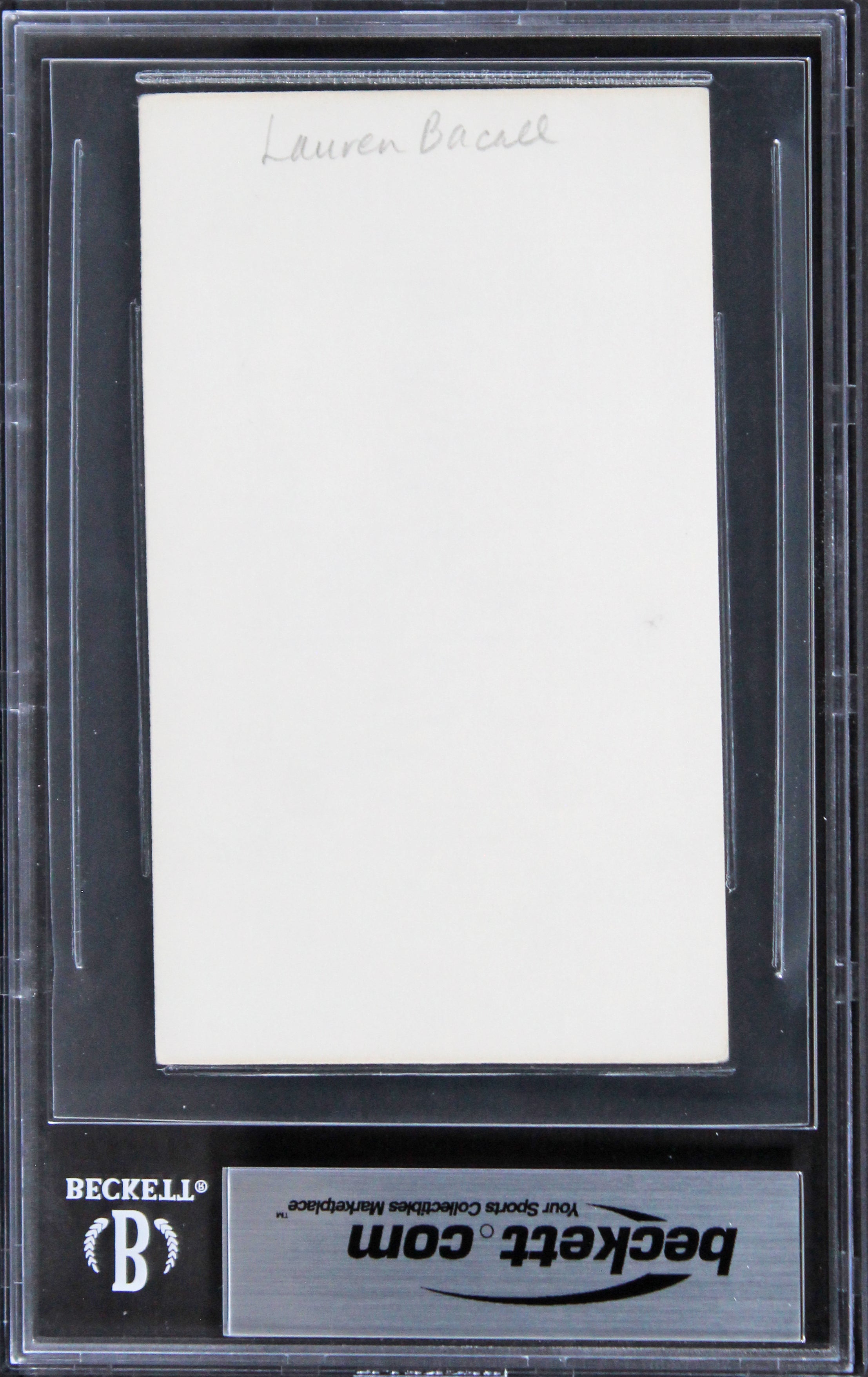 Lauren BaCall To Have and Have Not Authentic Signed 3x5 Index Card BAS Slabbed 2