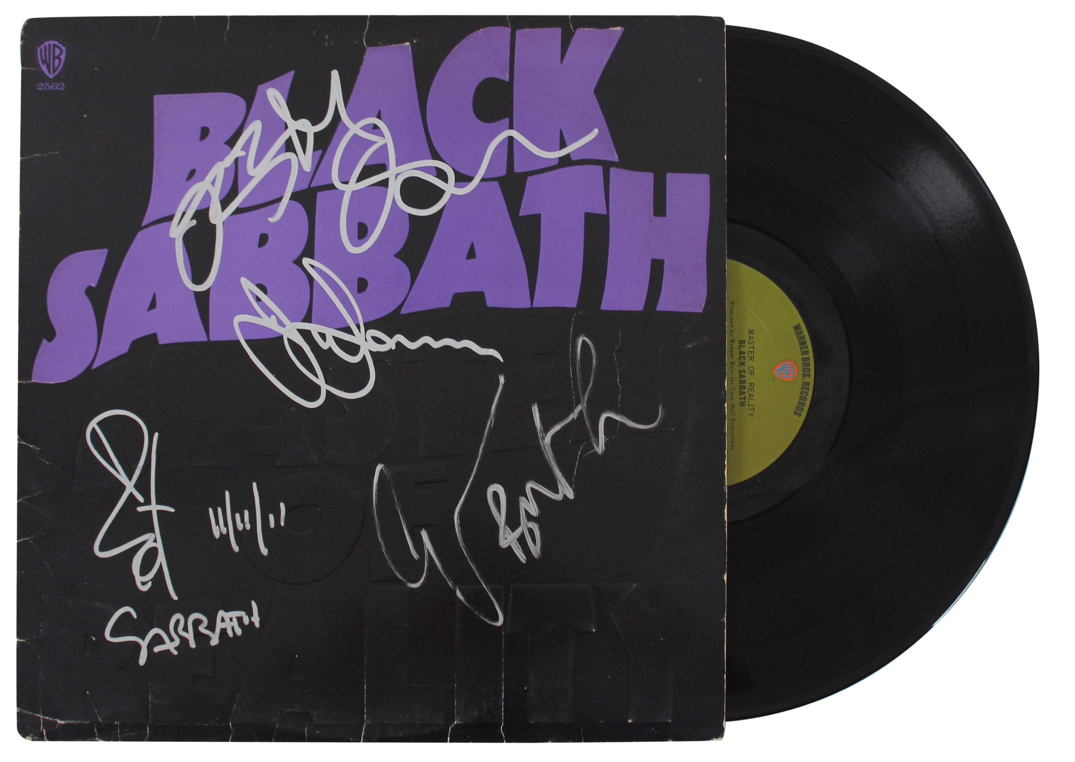 Black Sabbath (4) Osbourne, Iommi,  Ward & Butler Signed Album Cover w Vinyl PSA