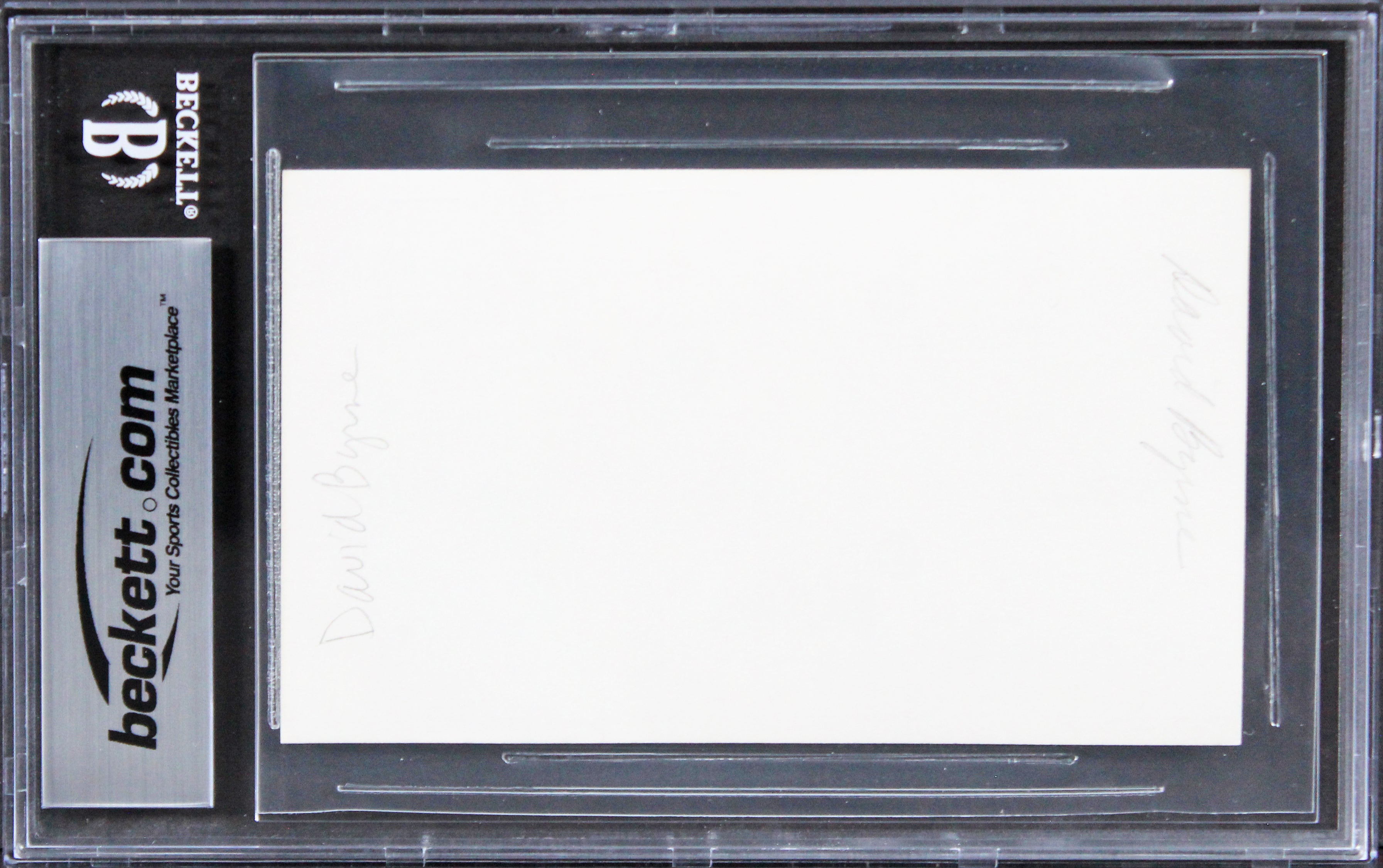 David Byrne Talking Heads Authentic Signed 3x5 Index Card BAS Slabbed