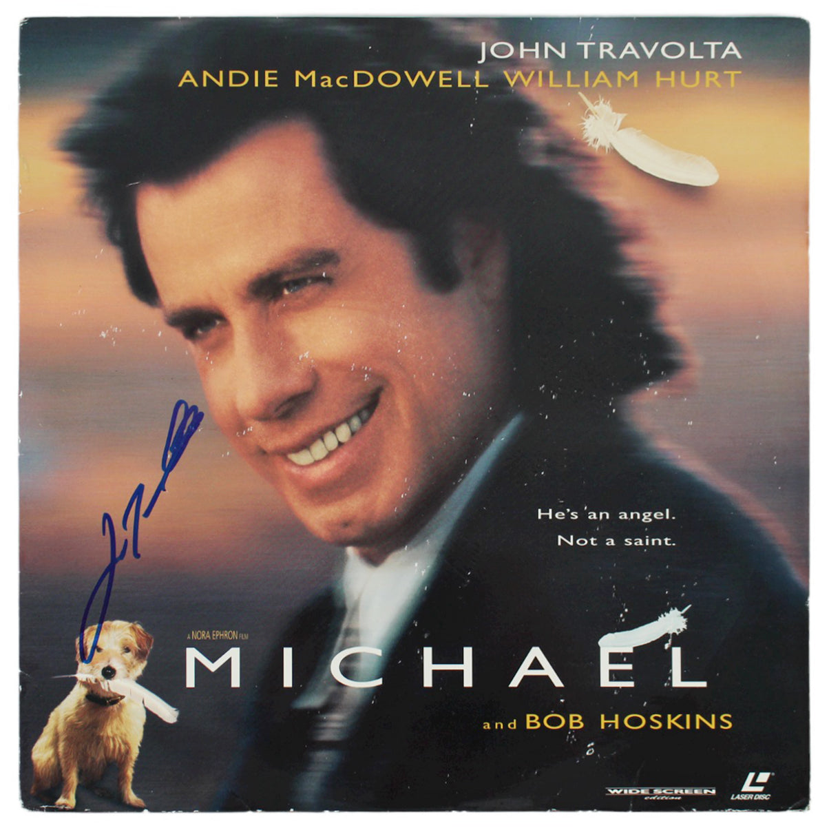 John Travolta Signed Michael Laserdisc Cover W/ Out Laserdisc BAS #BG79192