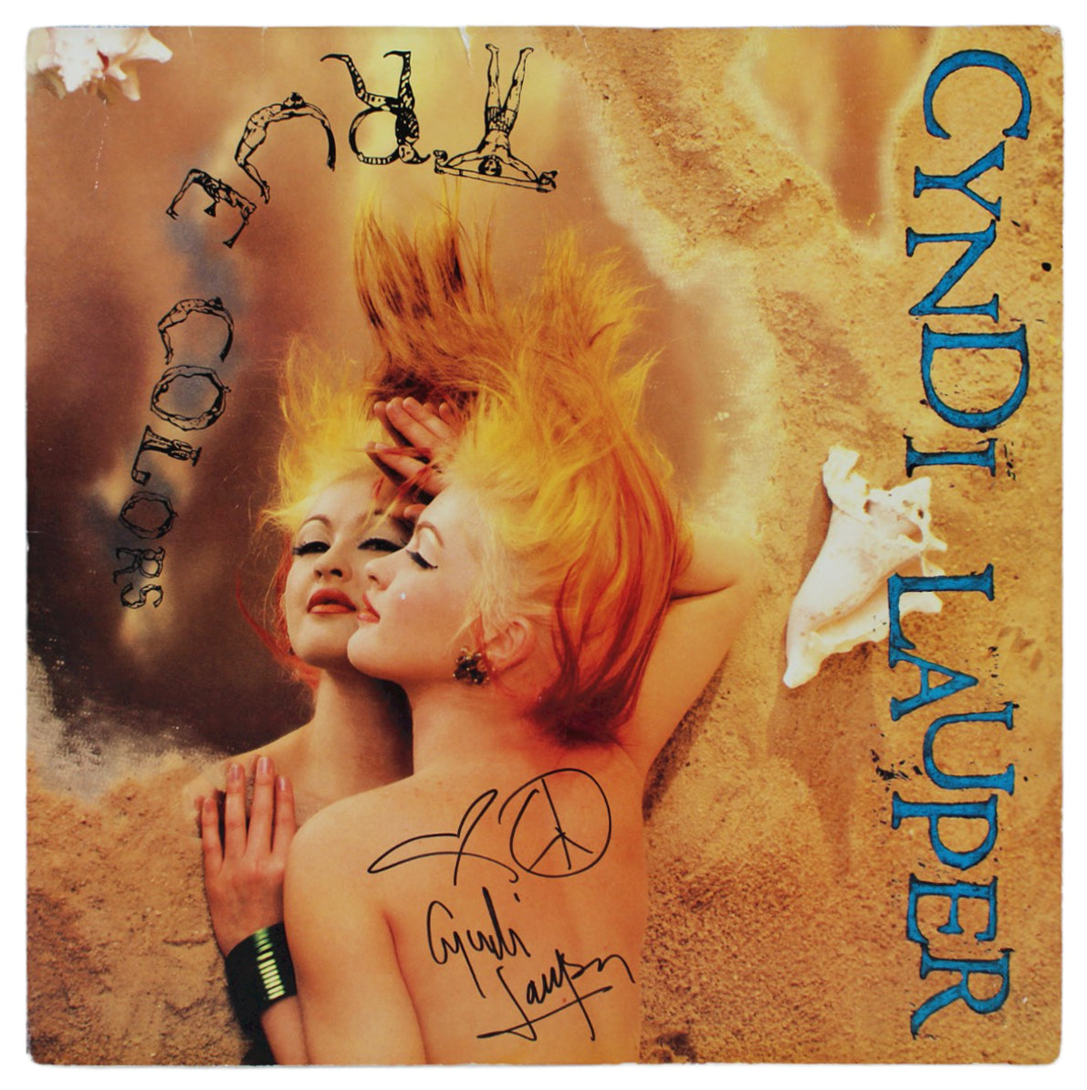 Cyndi Lauper Authentic Signed True Colors Album Cover Autographed BAS #BG79191